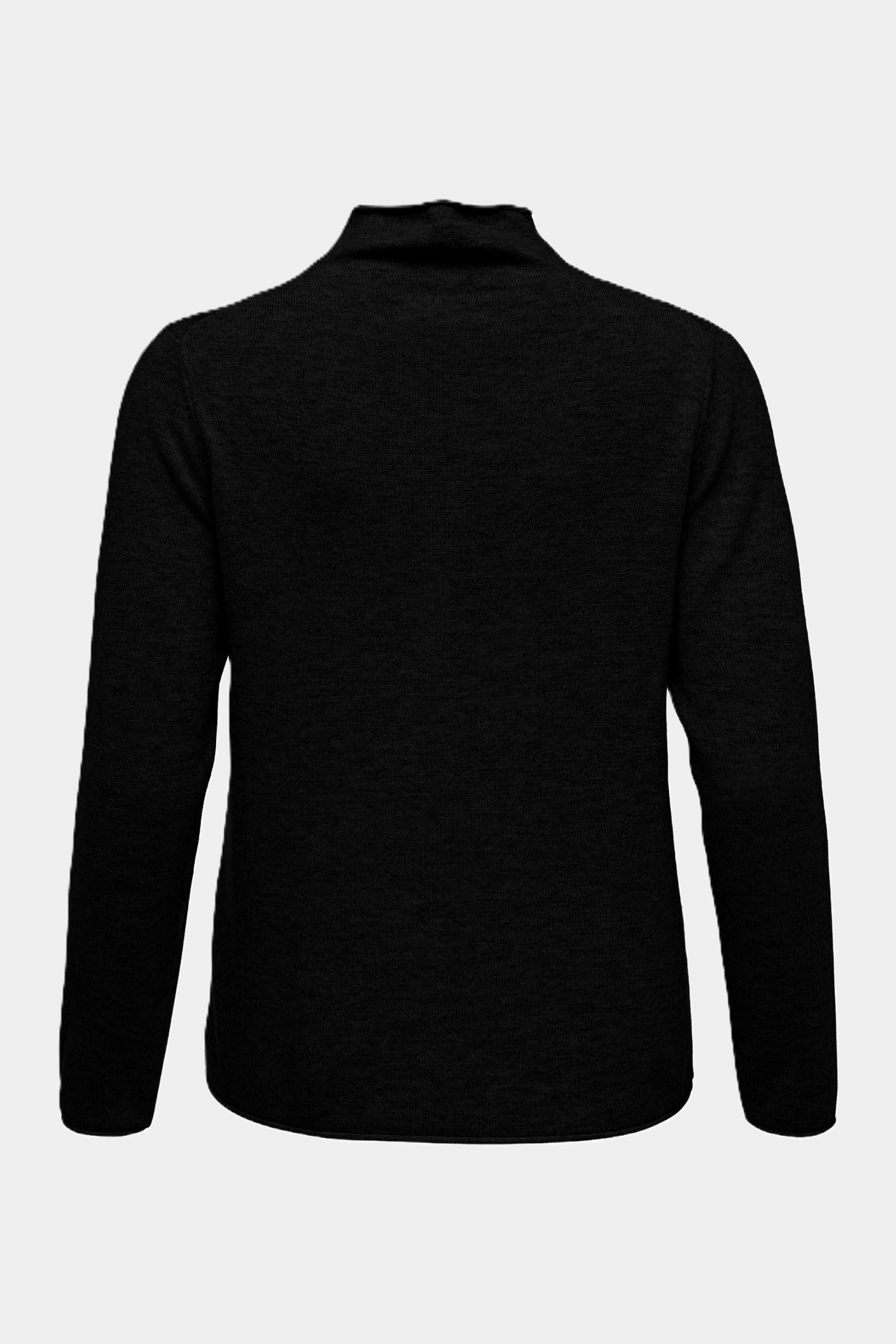 six-o-seven Strickpullover Six-o-Seven Zeitloser Stehkragen-Pullover - BLACK