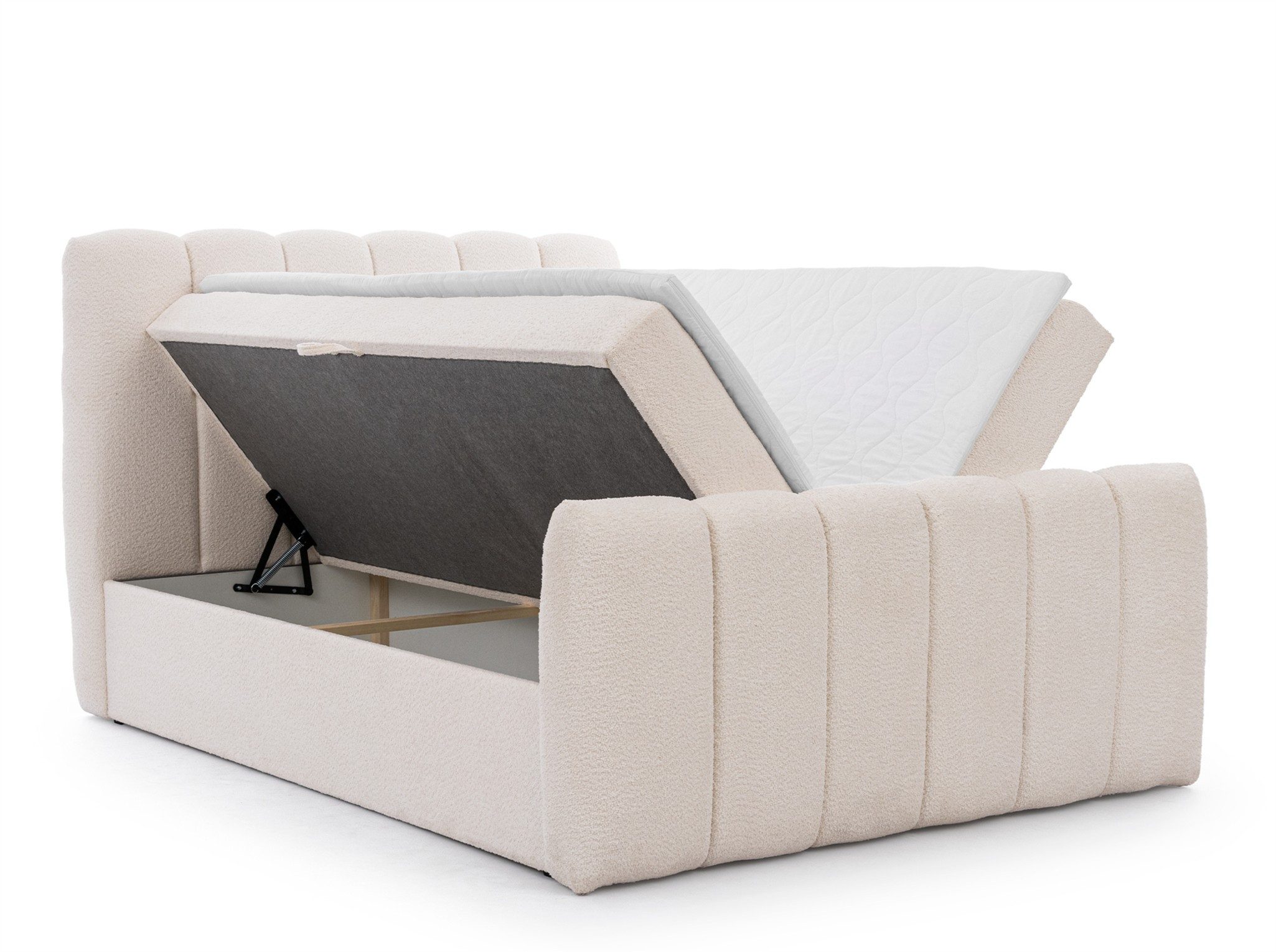 Fun Möbel Boxbett Schlafzimmerbett FUN TIMEO Stoff Catch Me (inkl. Kaltschaum-Topper, inkl. Bonellfederkernmatratze), inkl. 2 x Bettkasten