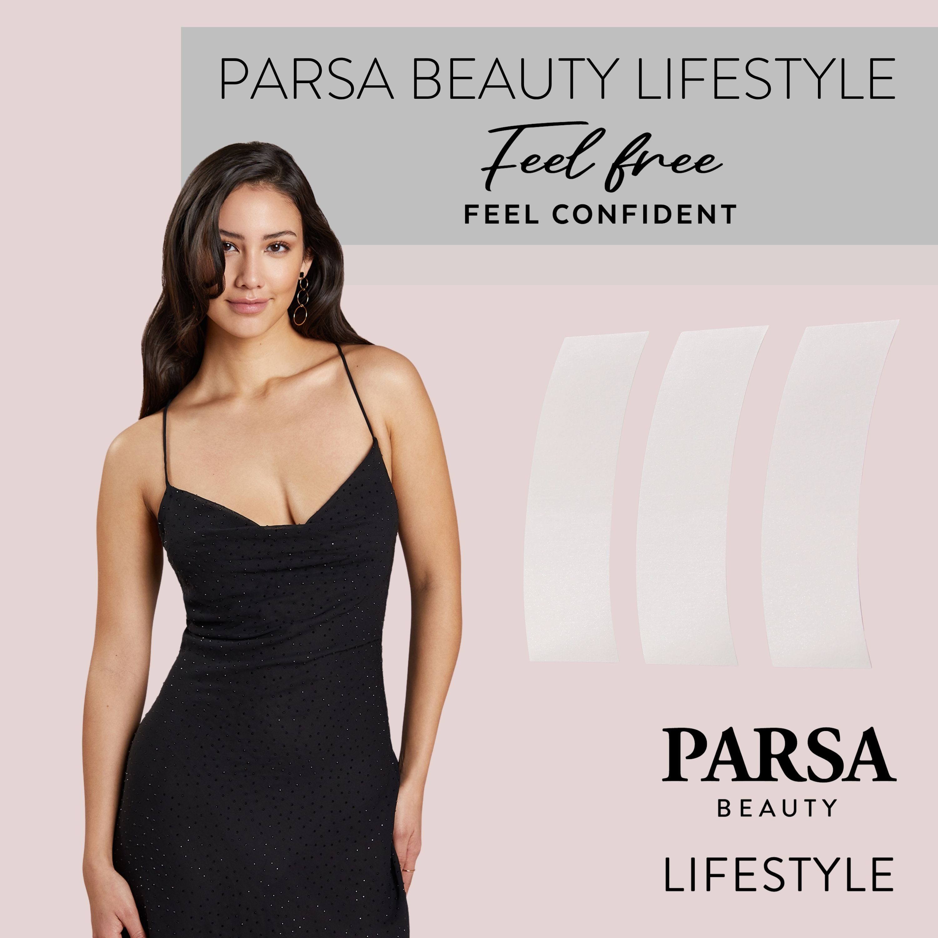 PARSA Beauty Set: Push-up-BH Lifestyle Fashion Tape, doppelseitiges Klebeband f?r perfekten Sitz