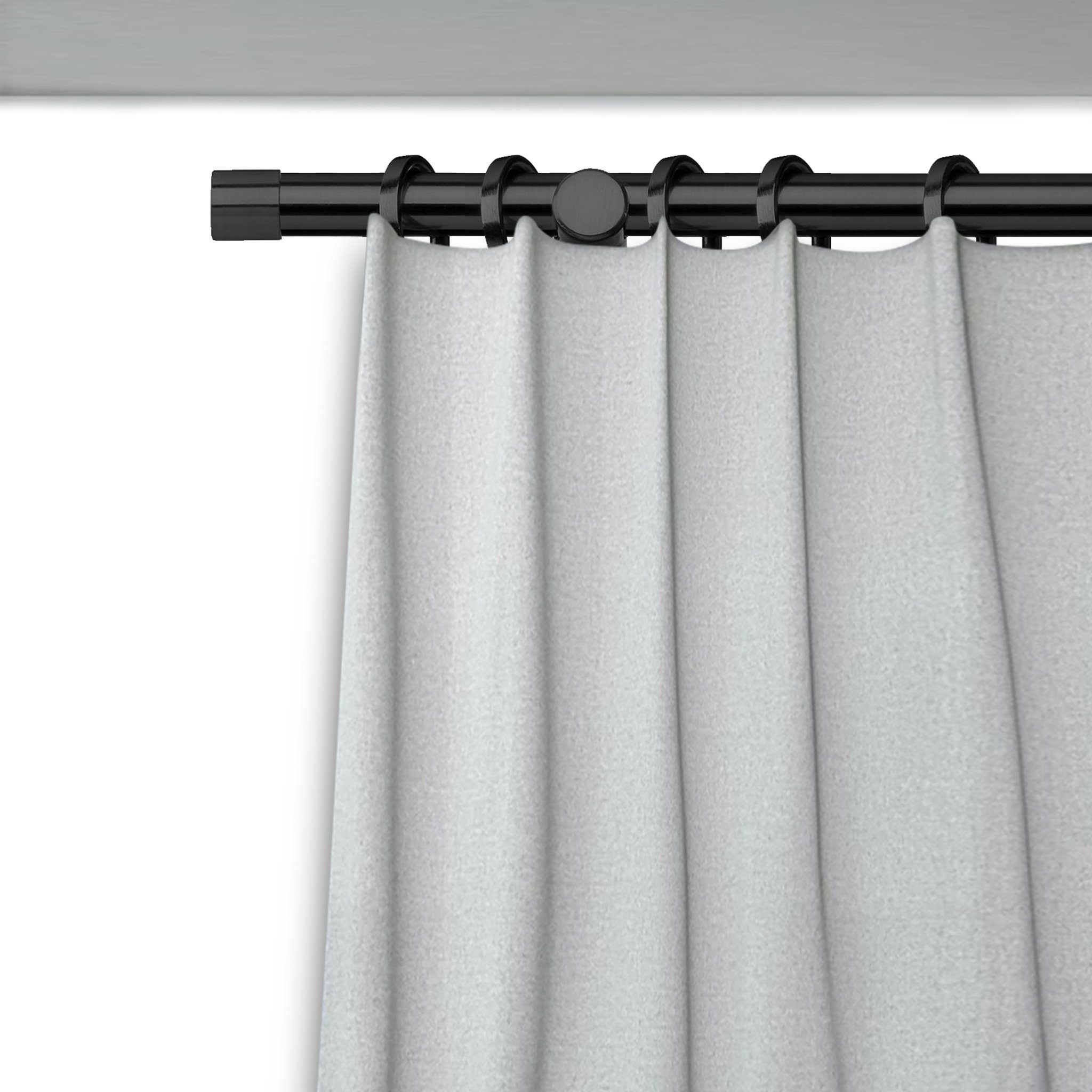 SN DECO GROUP Gardinenstange Stilgarnitur Mailand, Ø 16 mm, 1-läufig, fixmaß, Verschraubt, Stahl, Komplettset mit Ringen