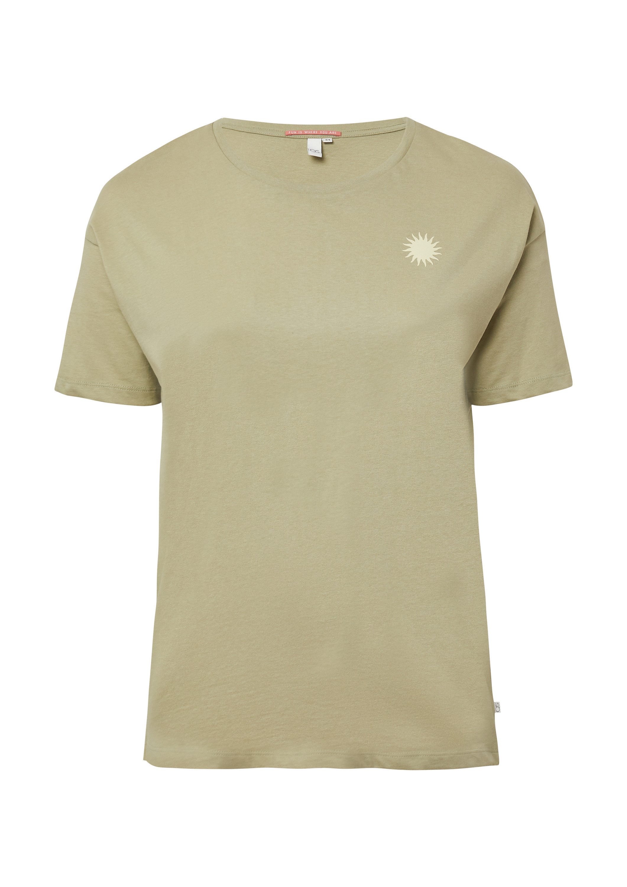 QS Kurzarmshirt T-Shirt Baumwollshirt mit Rückenprint günstig online kaufen