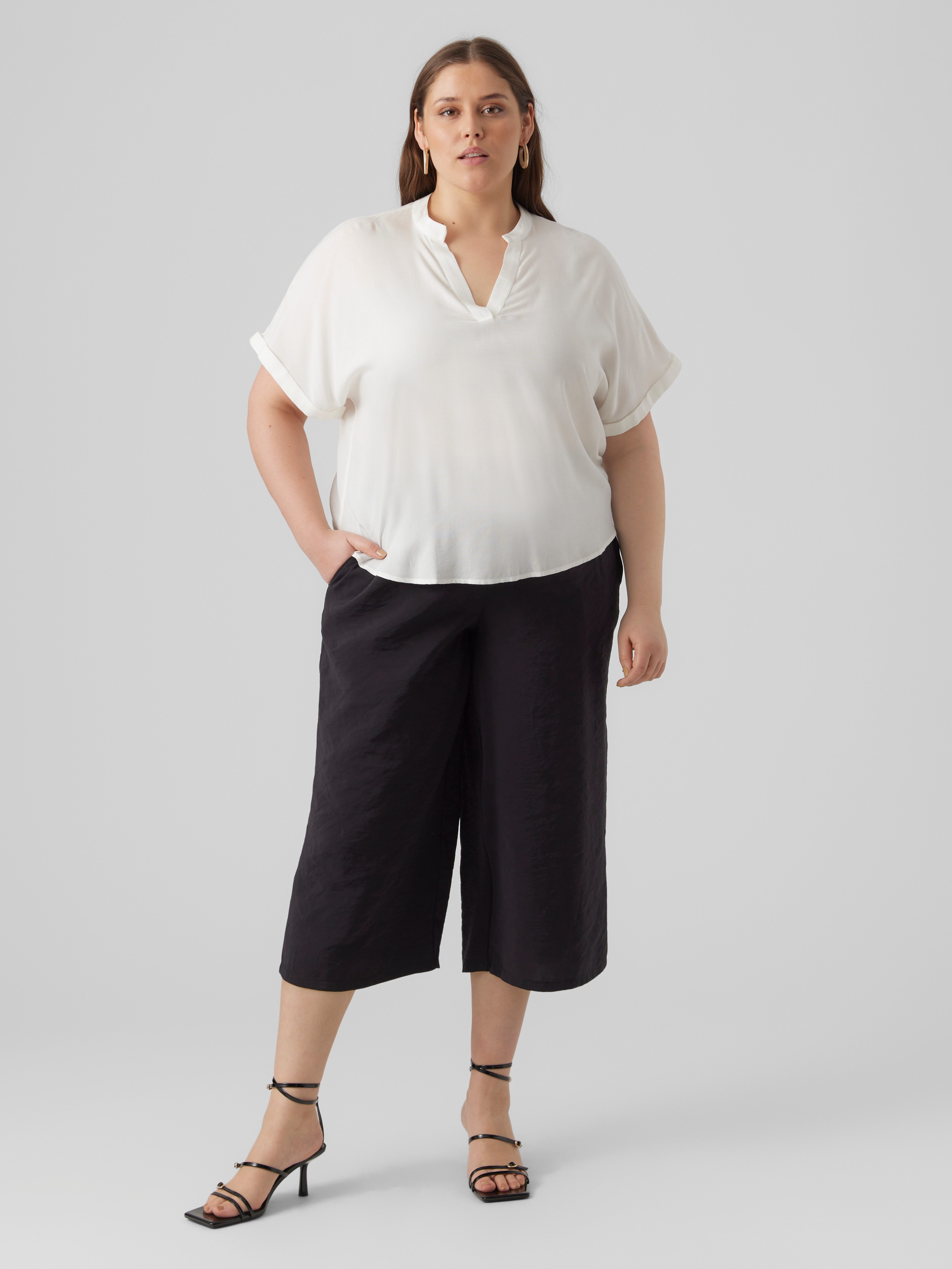 Vero Moda Curve Shirtbluse VMCBEAUTY SS TOP NOOS CUR Viskose, regular fit, Kurzarm