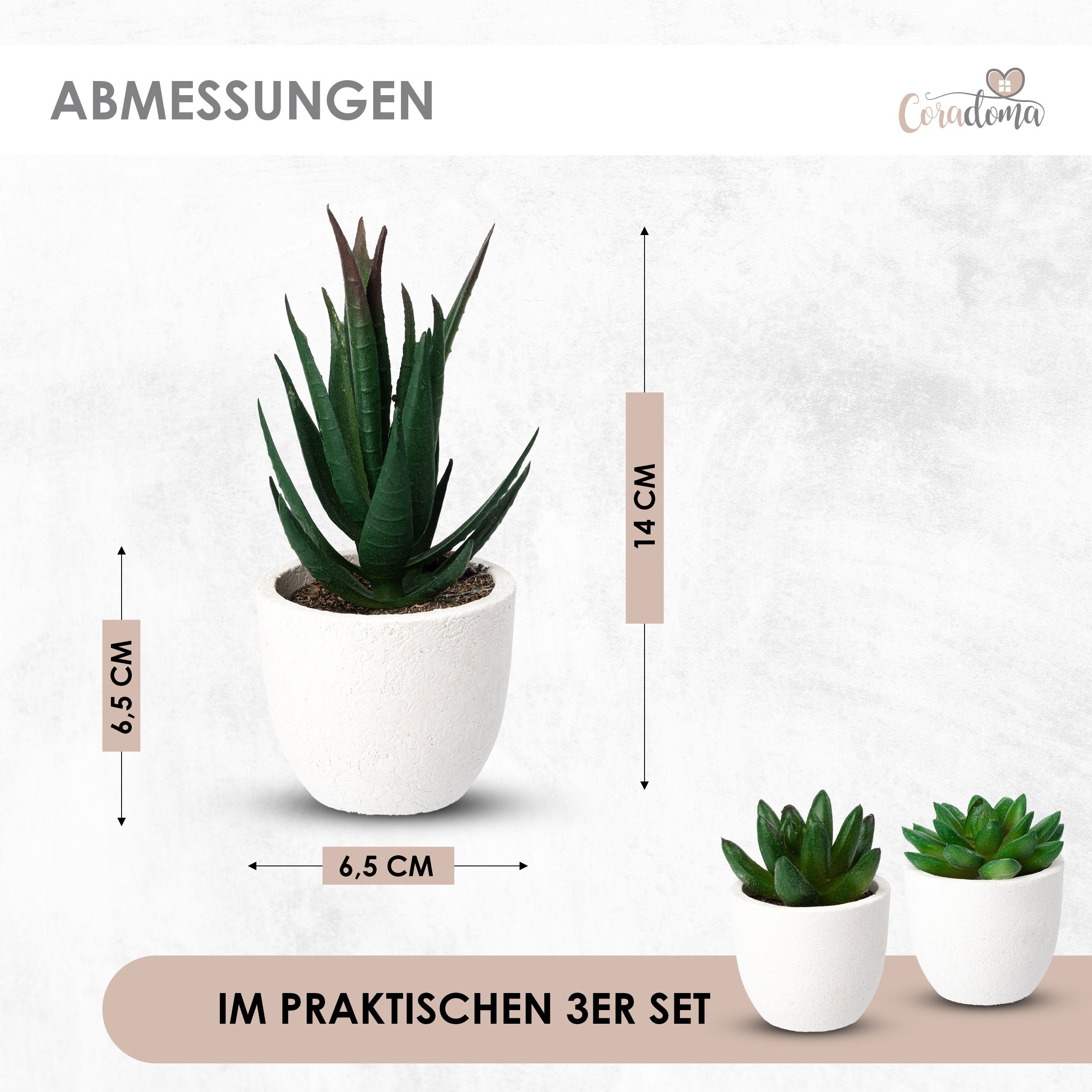 Kunstpflanze Künstliche Pflanzen im Topf Mini Set Dekoration Modern Wohnzim günstig online kaufen