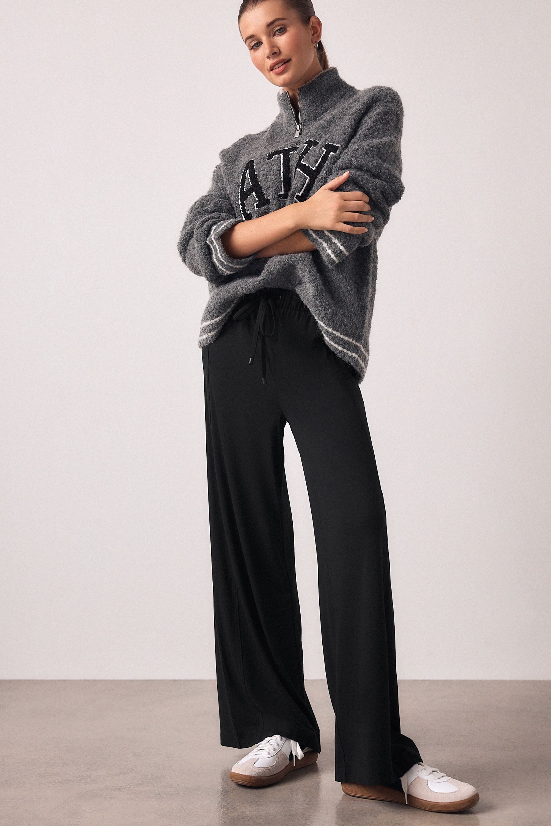 Next Jogginghose Jersey-Jogginghose mit weitem Bein (1-tlg)