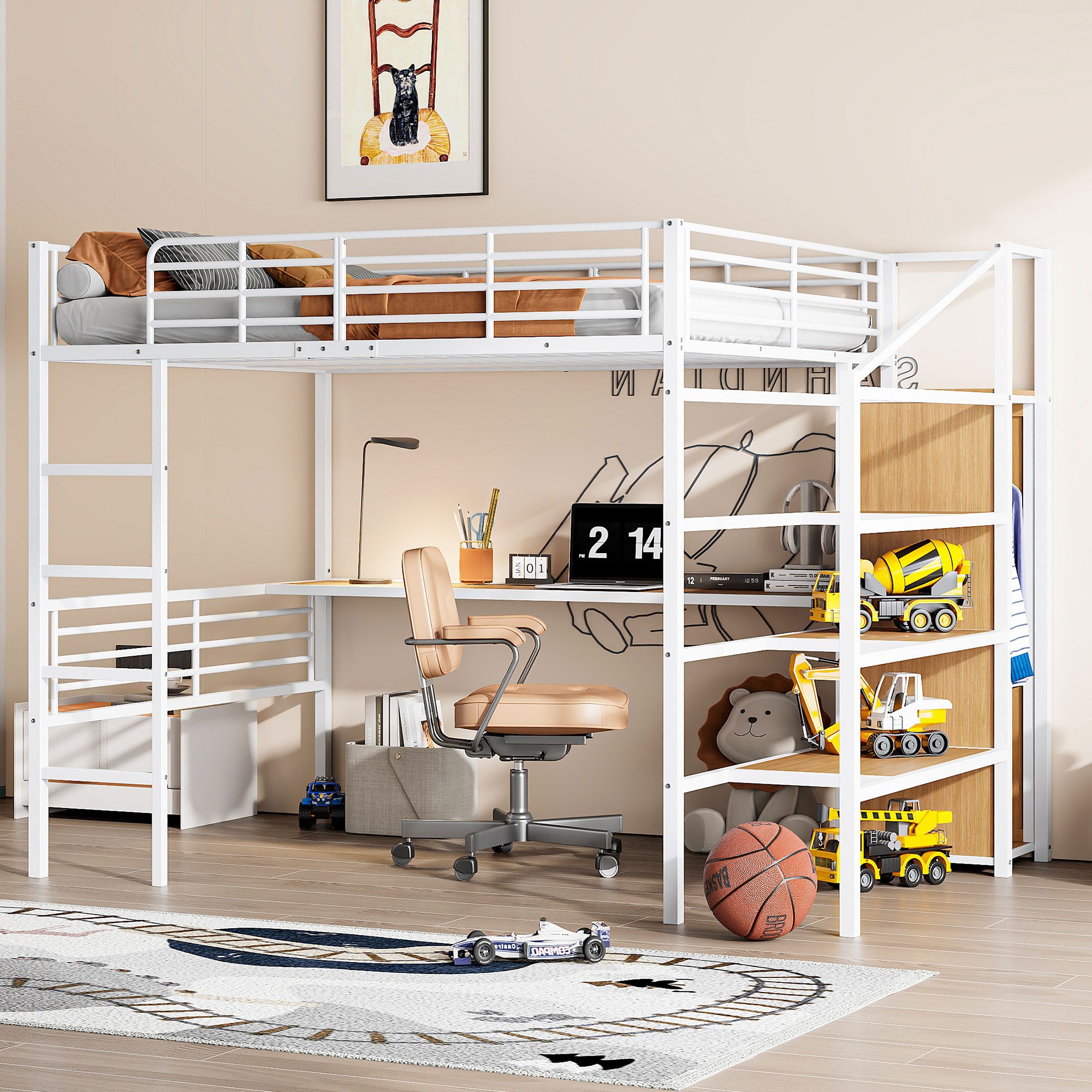 MODFU Hochbett Funktionsbett Kinderbett (Gästebett Metallbett günstig online kaufen