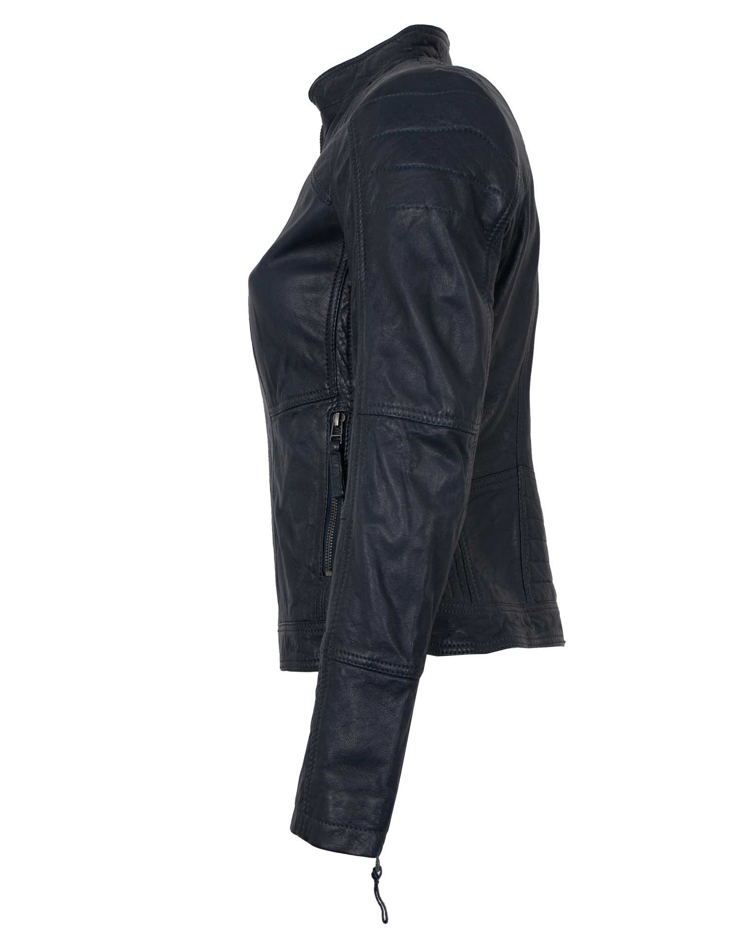 7eleven Lederjacke Vigni 7eleven - Damen Lederjacke Lammnappa navy günstig online kaufen