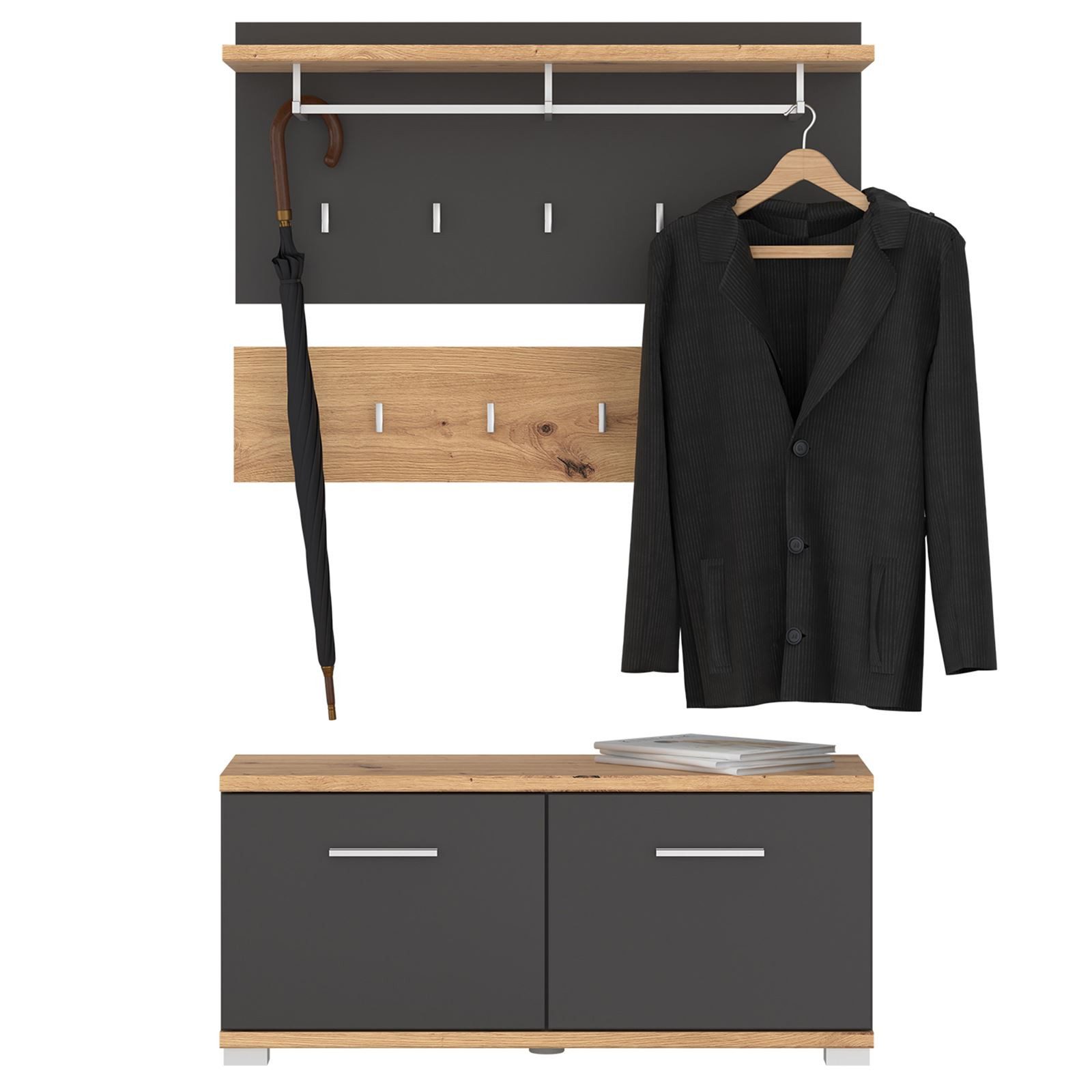 IDIMEX Wandgarderobe BILBAO, Garderobenset Flurgarderobe Sitzbank günstig online kaufen