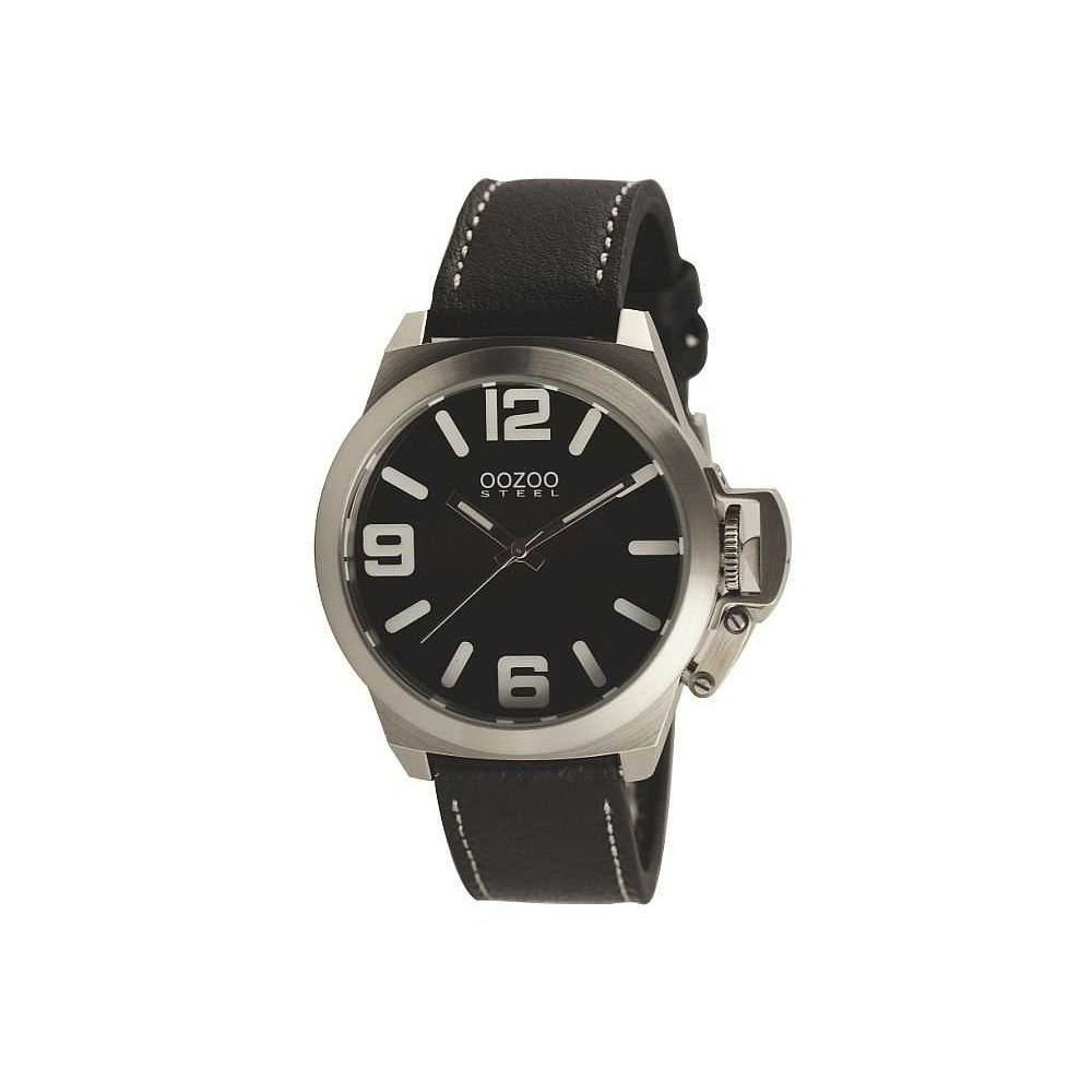 OOZOO Quarzuhr - Steel schwarz/weiss mm OS0012 Armbanduhr 45 XXL