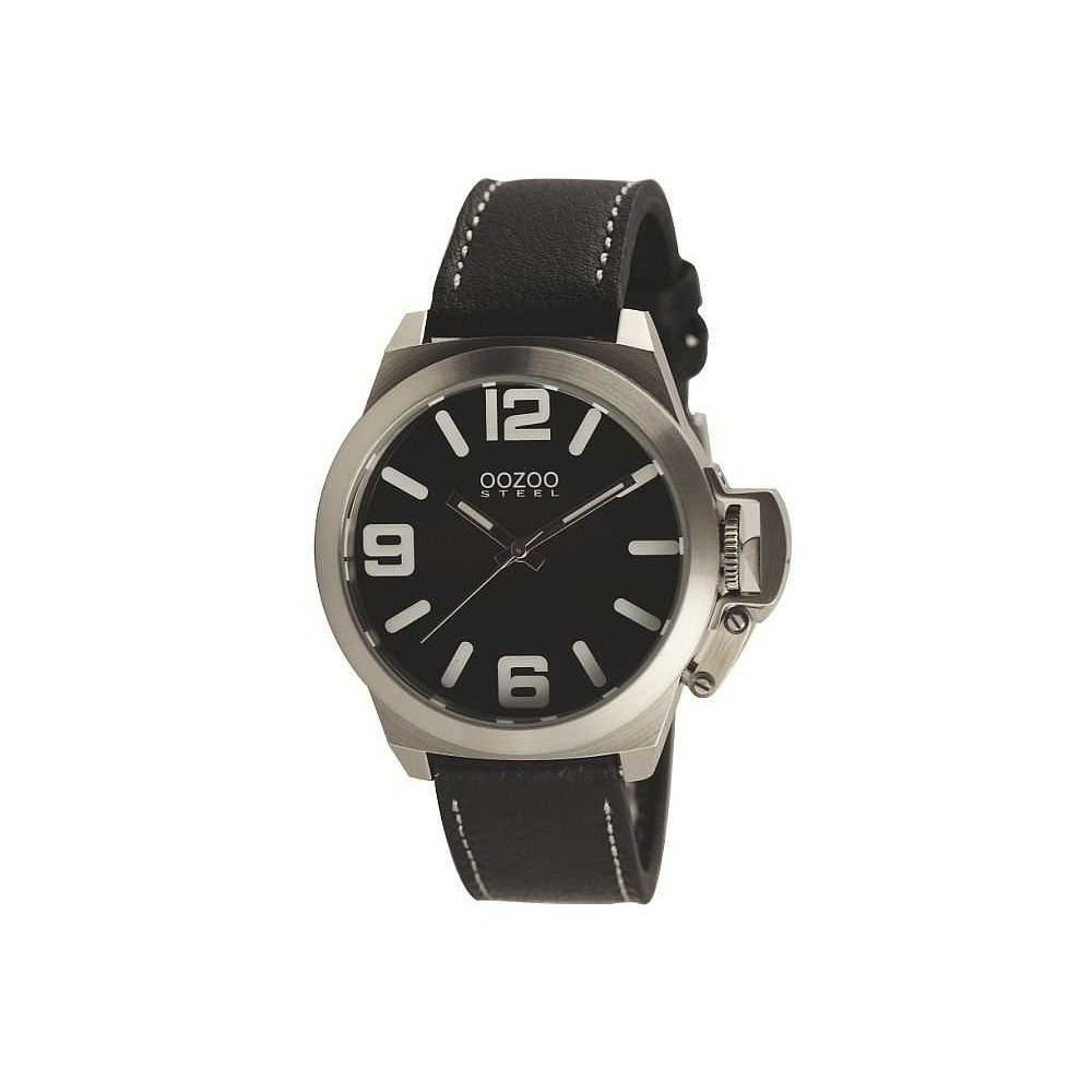 OOZOO - OS0012 Armbanduhr 45 mm Quarzuhr schwarz/weiss XXL Steel