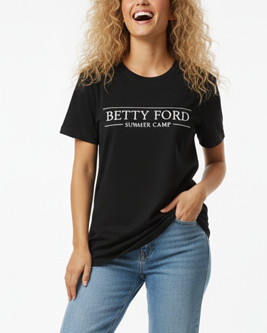 MAKAYA T-Shirt Damen Lustige Sprüche Alkohol Bier Wein - Betty Ford Summer Camp Top