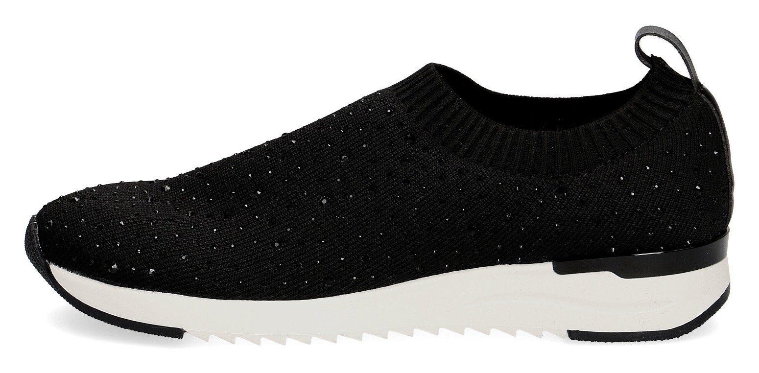 Strass-Steine mit Slip-On Caprice schwarz Sneaker