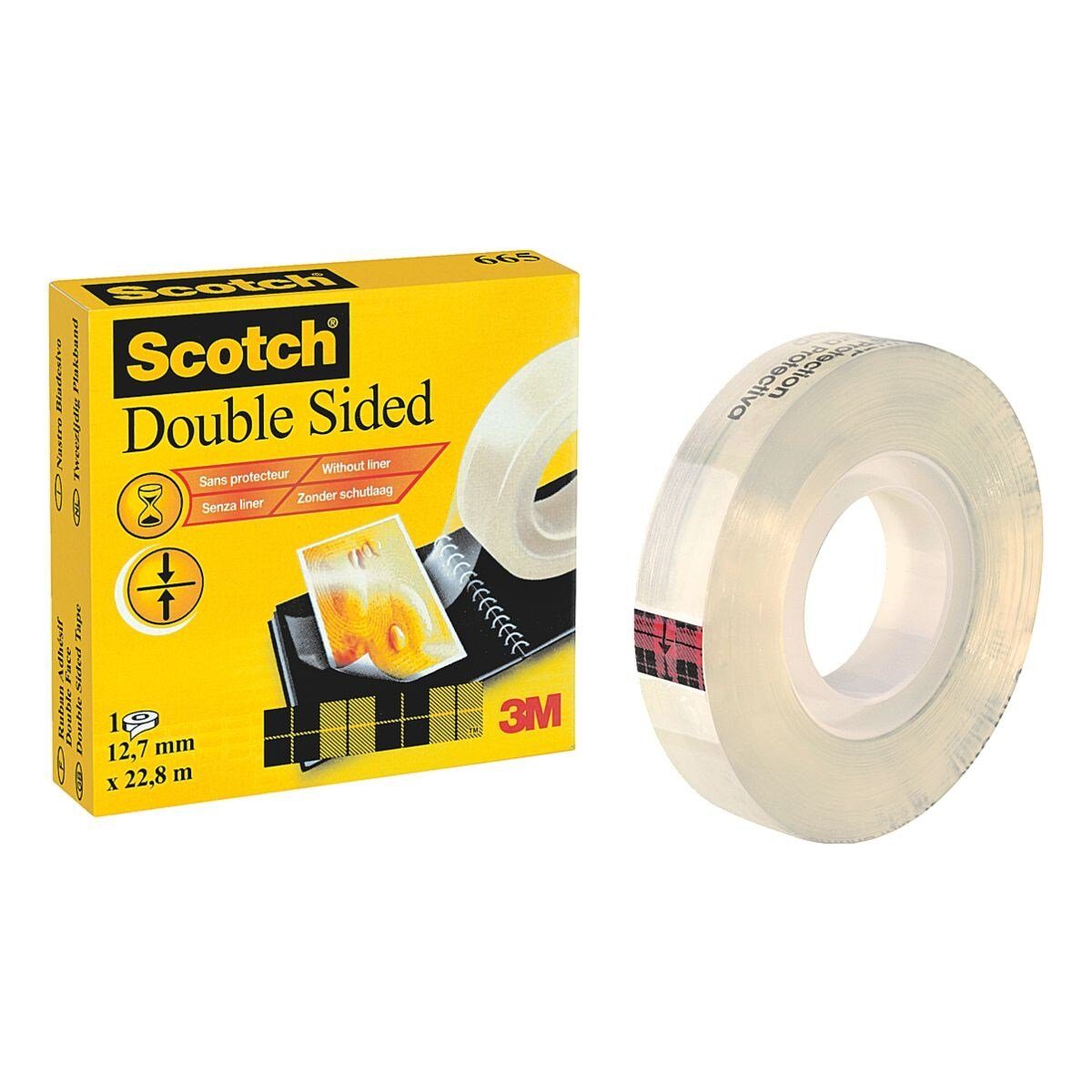 SCOTCH Doppelklebeband 12,7 mm / 22,8 m, transparent und alterungsbeständig