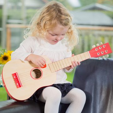 New Classic Toys® Spielzeug-Musikinstrument Gitarre - natur/rot Kindergitarre Kinder-Instrument Musikspielzeug