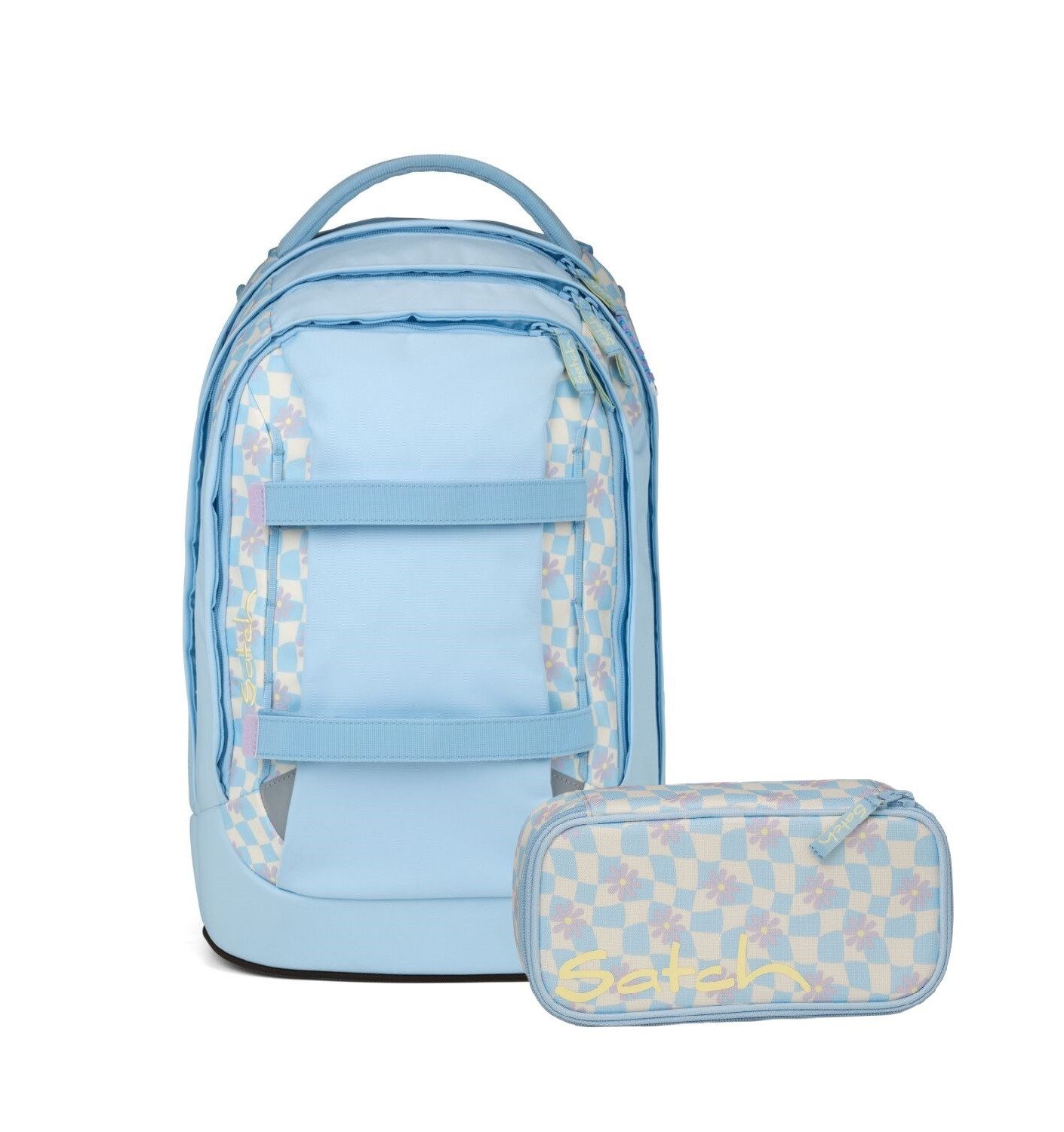 Satch Schulranzen Schulrucksack-Set PACK Summer Era 2-teilig (2-teilig), ergonomisch, Your-Size-System, 5 Fächer