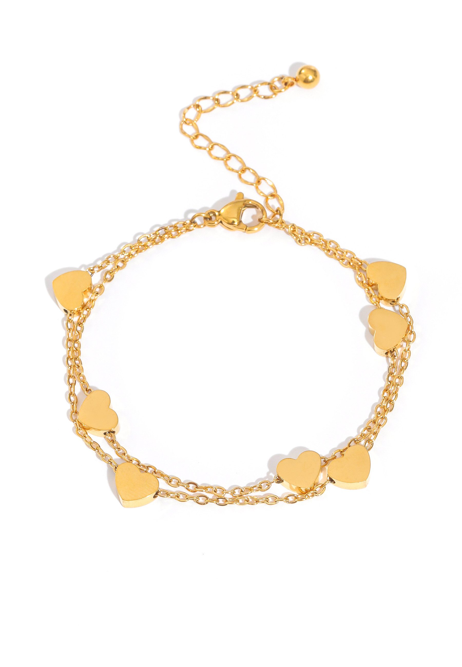 GOLDKLEIN Armband Edelstahl Schmuck Herz Armkette, Damen, inkl. Geschenkbox günstig online kaufen