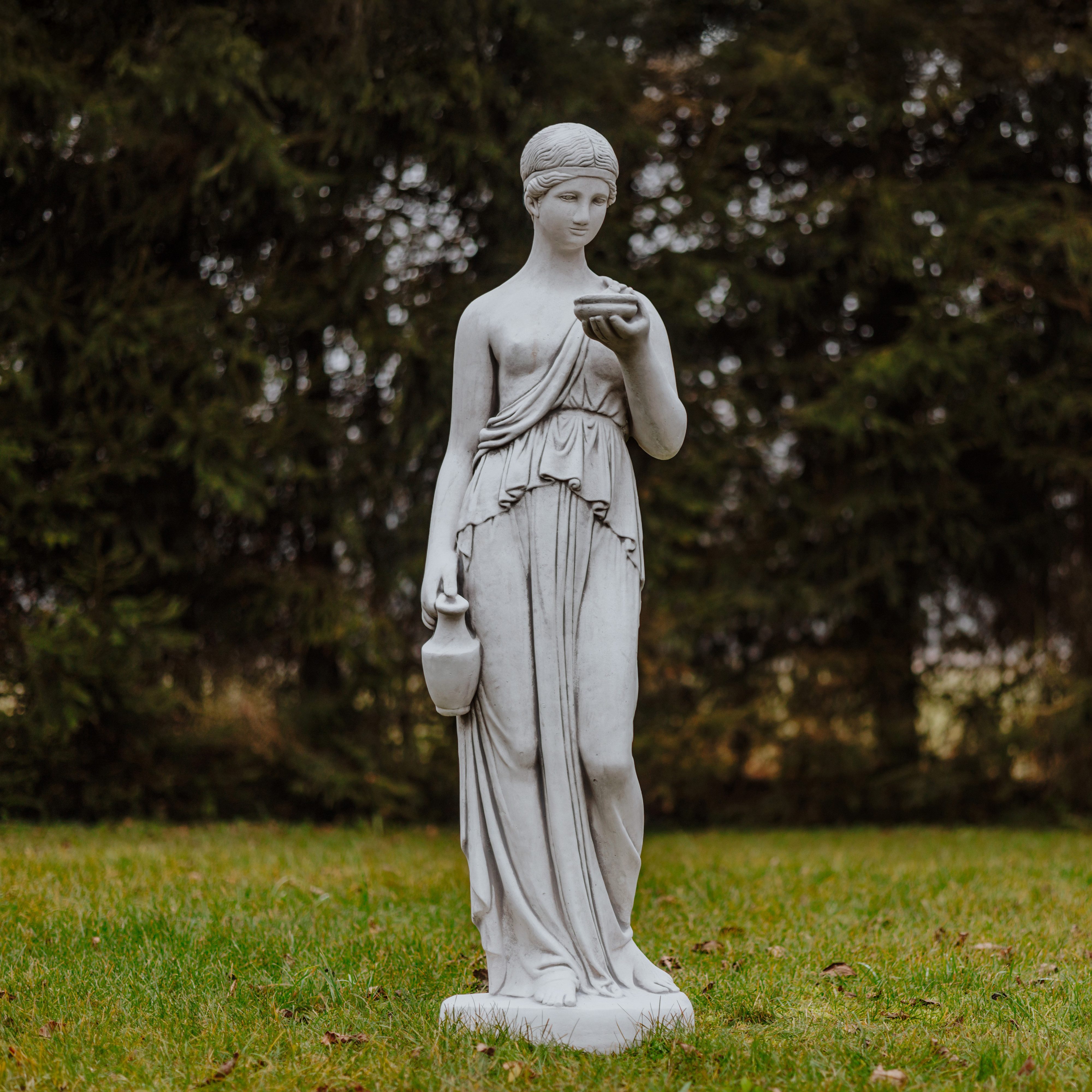 gartendekoparadies.de Gartenfigur Hebe Göttin der Jugend Steinfigur 122 cm Steinguss 94 kg, Frostsicher