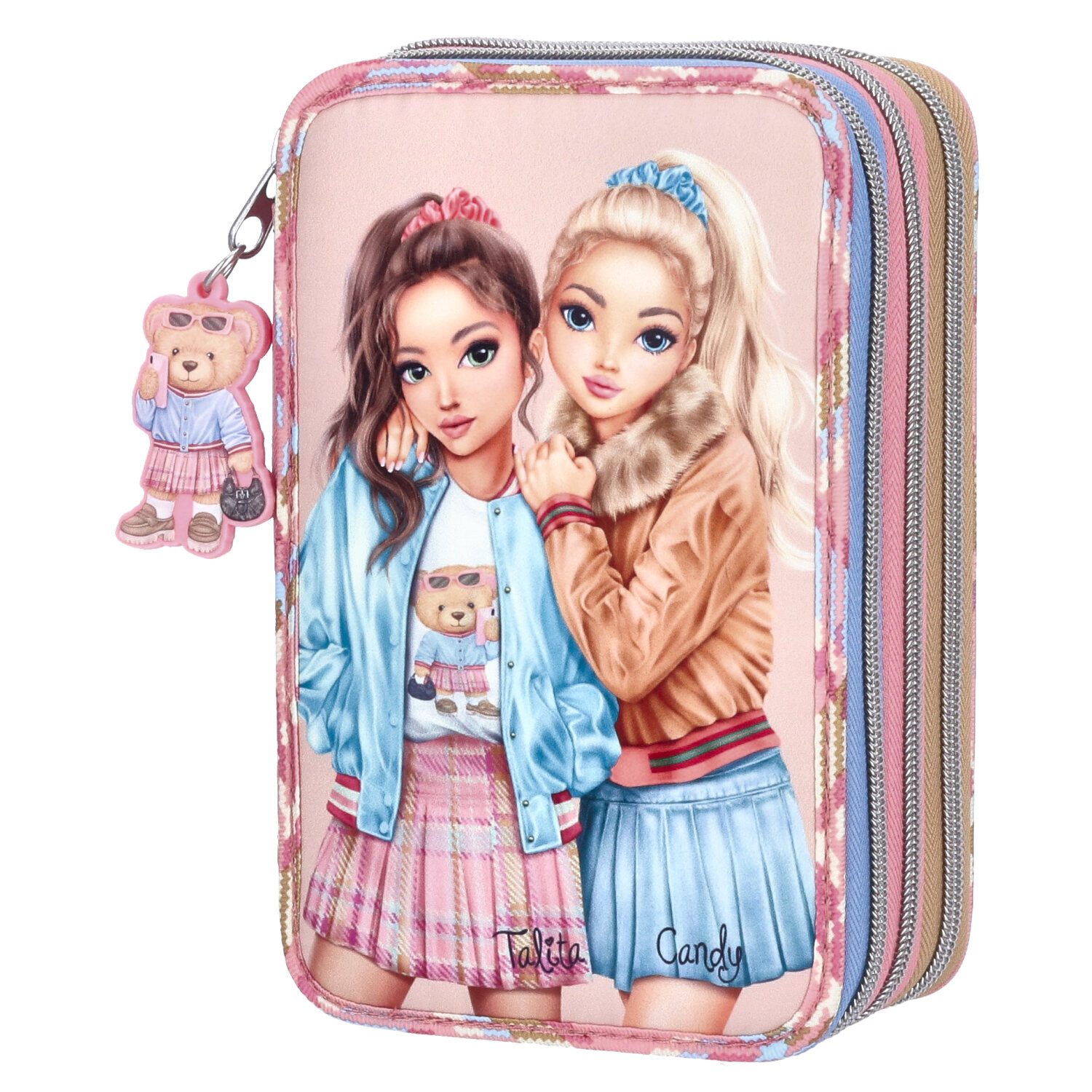 Depesche Geldbörse Depesche 3-Fach Federtasche TOPModel TEAM TEDDY 89-Pink