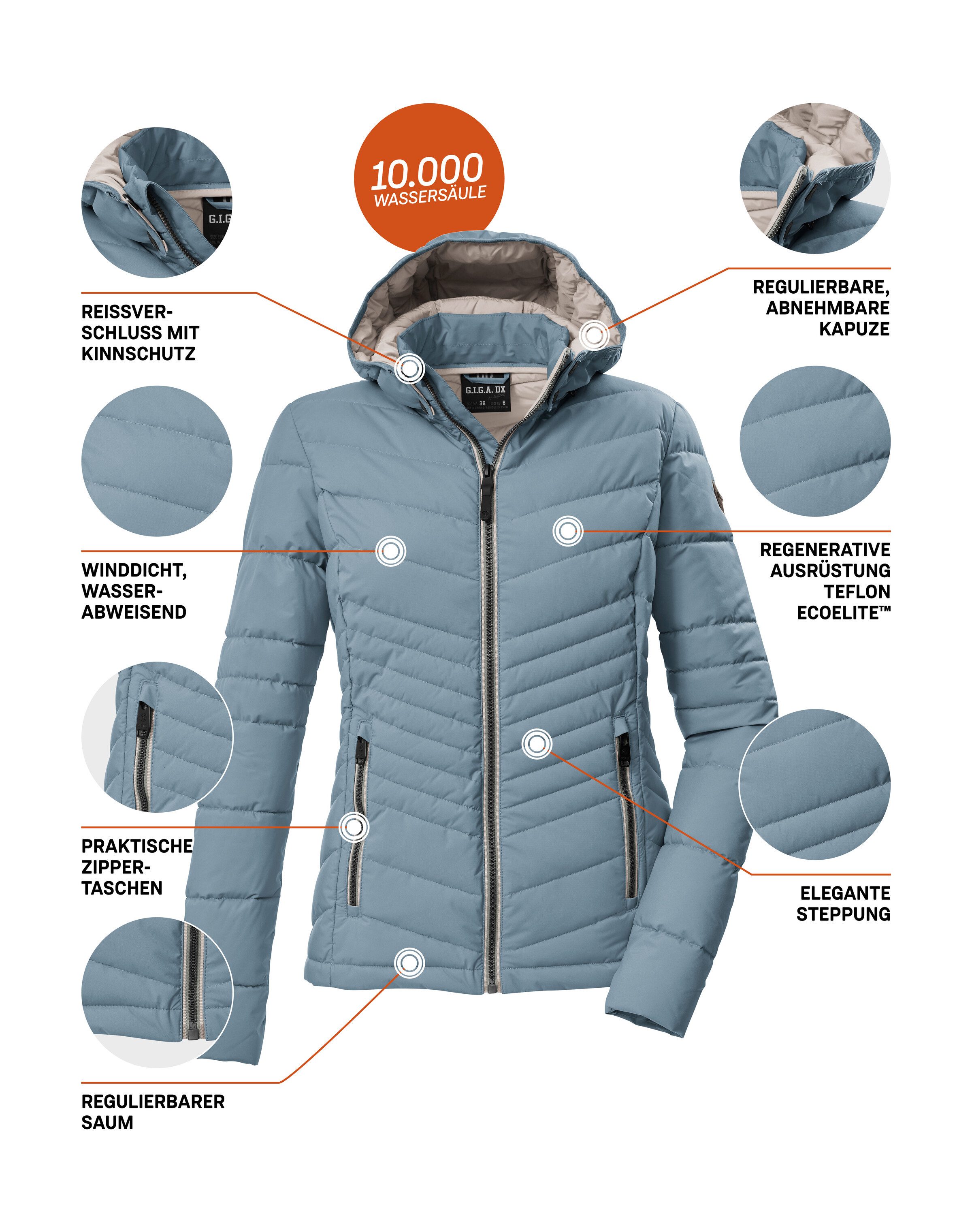 G.I.G.A. DX by killtec Steppjacke GS 91 WMN QLTD JCKT Damen Steppjacke: wasserabweisend, winddicht, atmungsaktiv – Bild 5 von 5