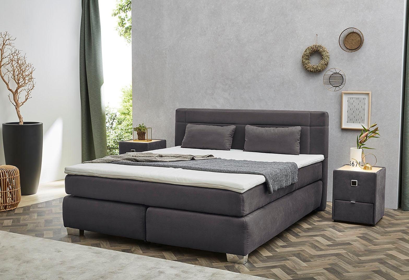 Jockenhöfer Gruppe Boxspringbett Romana, inkl. 7-Zonen-TTFK-Matratze, KS-Topper, verschiedene Härtegrade und Bettbreiten wählbar