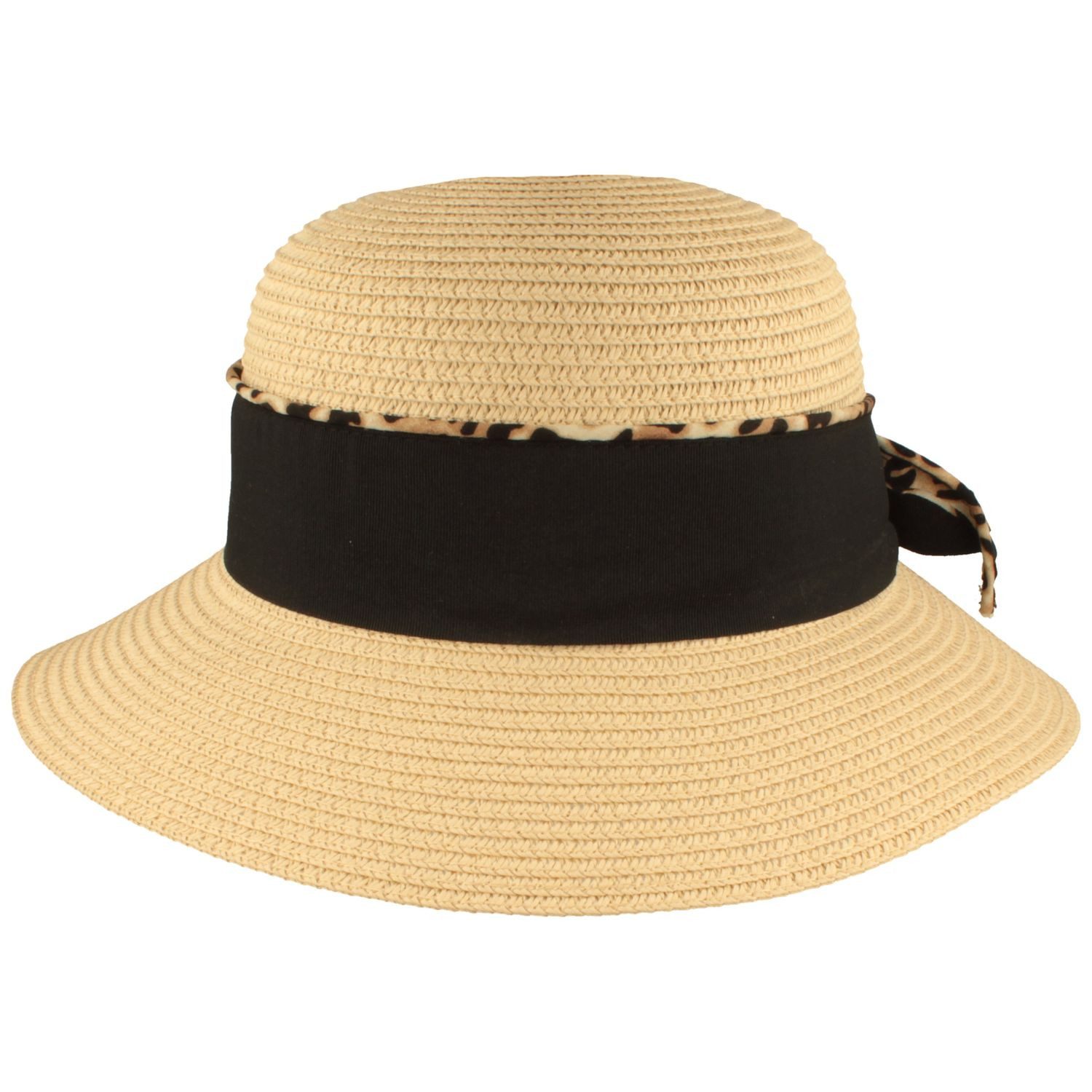 Breiter Strohhut Leichter, knautschbarer Papier-Flapper mit breitem Ripsband