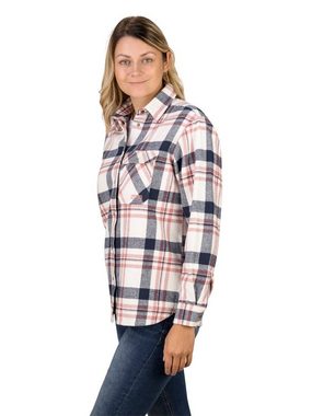 DENIMFY Hemdbluse Damen Karobluse DFIsabella Regular Fit Flanellhemd aus 100% Baumwolle