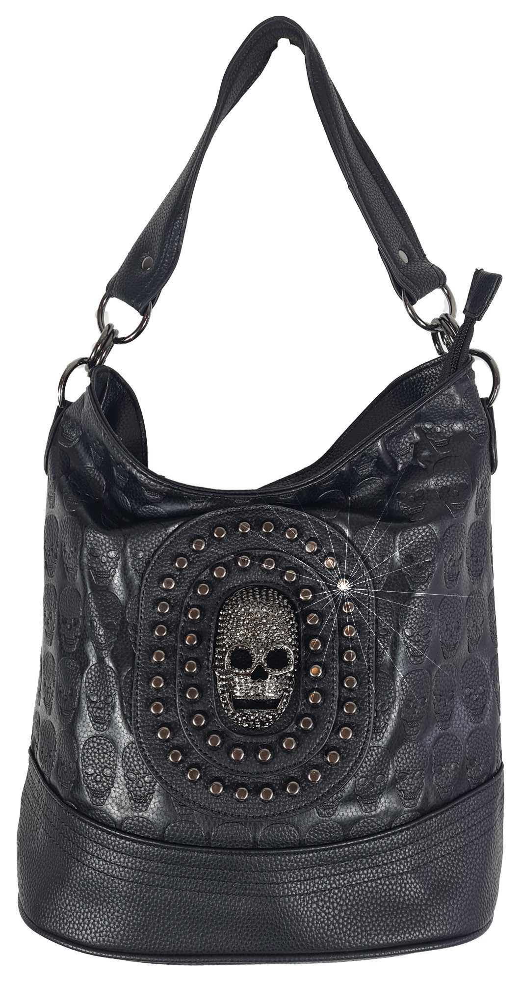 Einkaufszauber Schultertasche Bucket Handtasche Skull Totenkopf 3D Cool, To günstig online kaufen