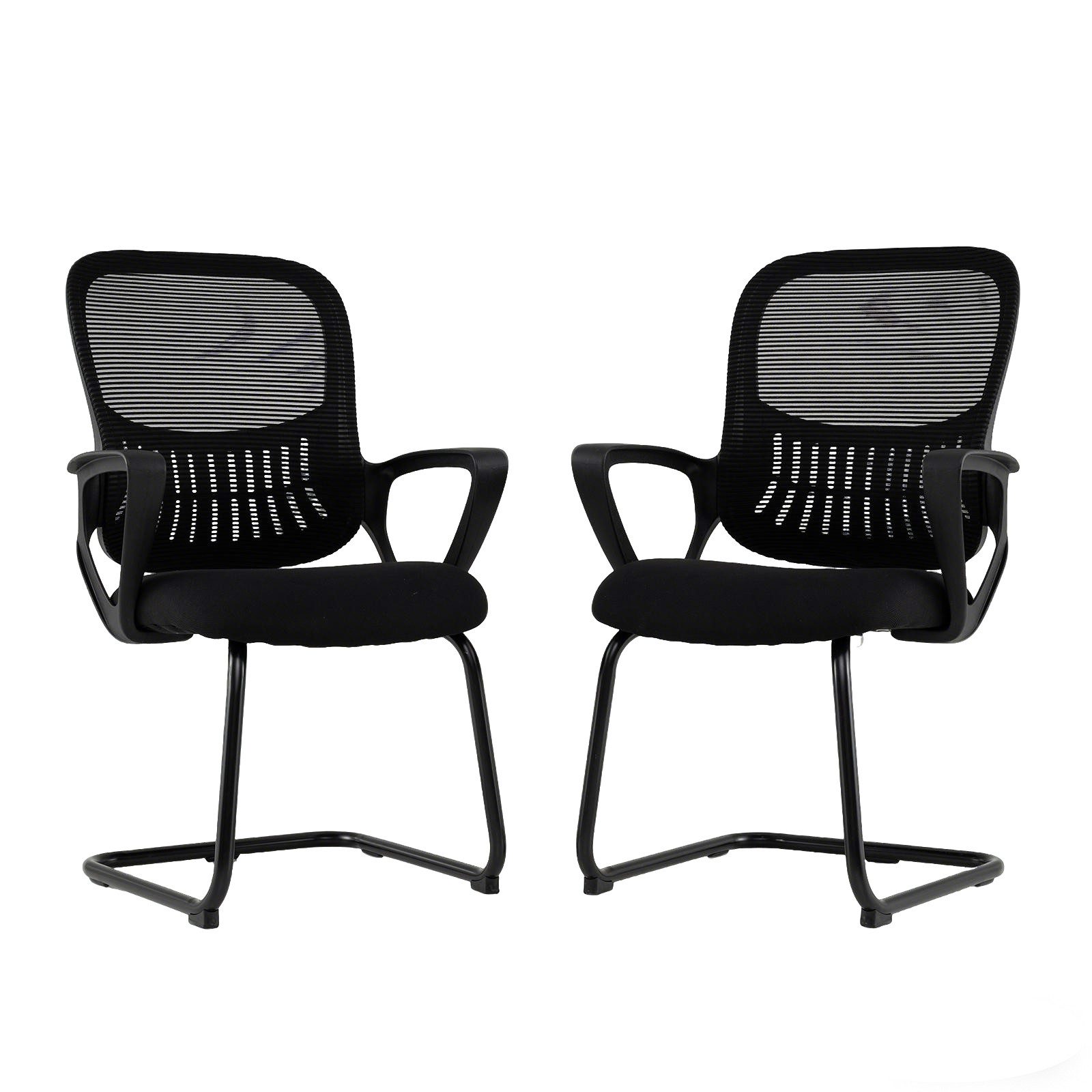 KOMFOTTEU Bürostuhl (2er-Set), Schwingstühle mit gepolstertem Sitz & Metallrahmen
