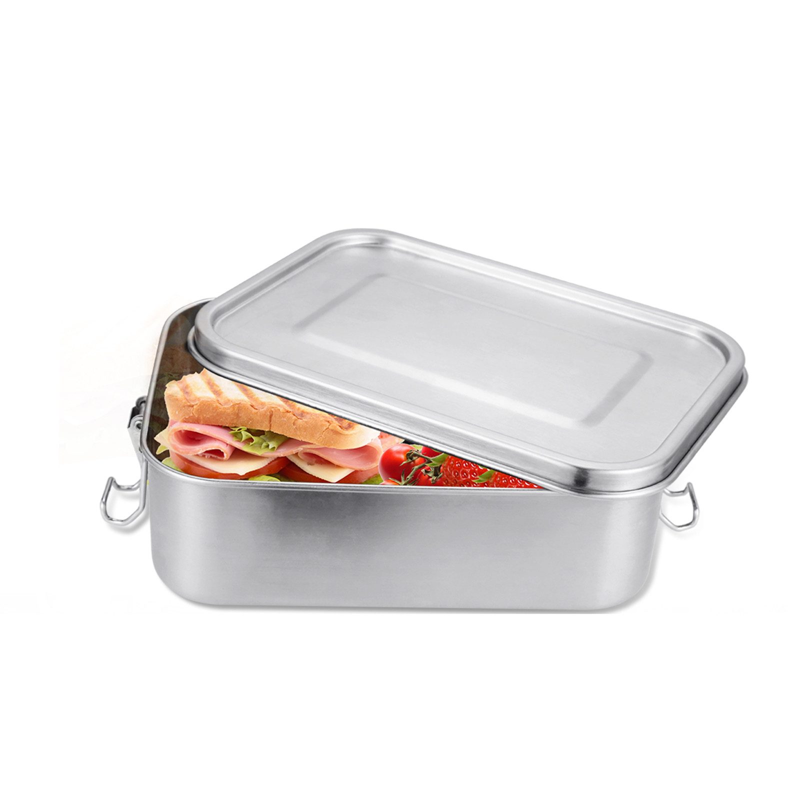 Clanmacy Lunchbox 800-1400ml Brotdose Metall Thermobehälter Lunchbox BPA frei Edelstahl, Fächern (abnehmbar)