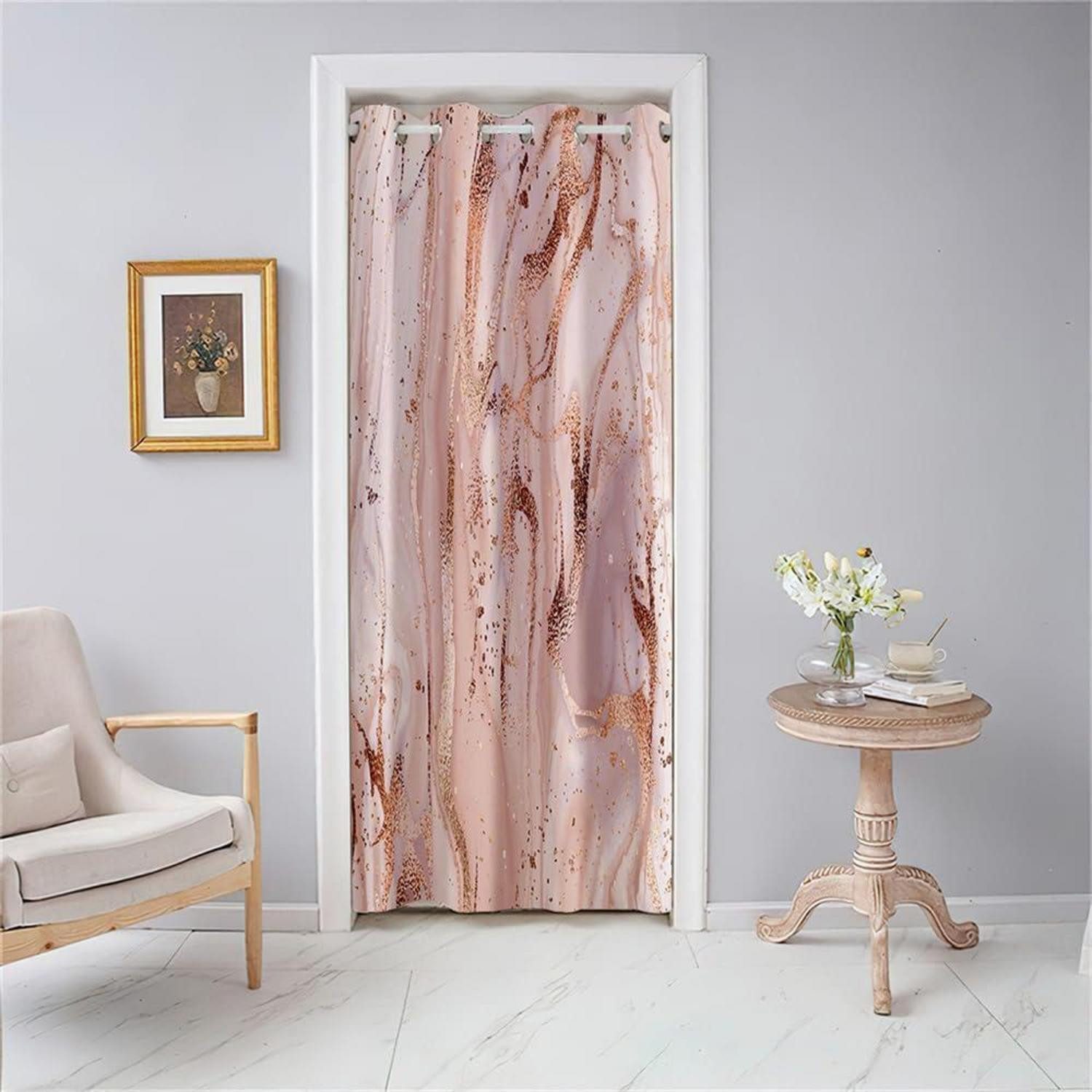 LuxusKollektion Türvorhang Türvorhang Blickdicht Roségold 115x200cm (1 St)