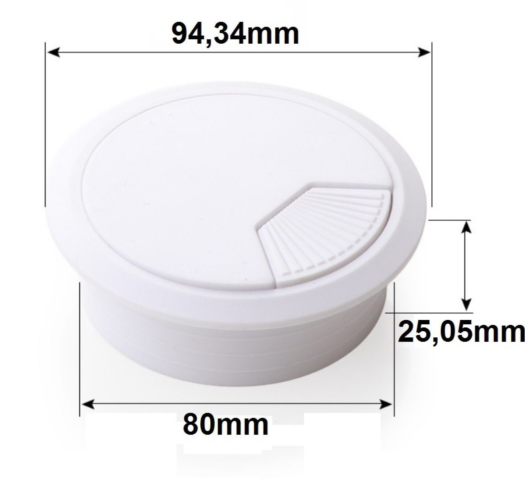 BAYLI Isolierband 1 - [weiß] 80mm x Kabeldurchlas Kabeldurchführung Farbe - Schreibtisch