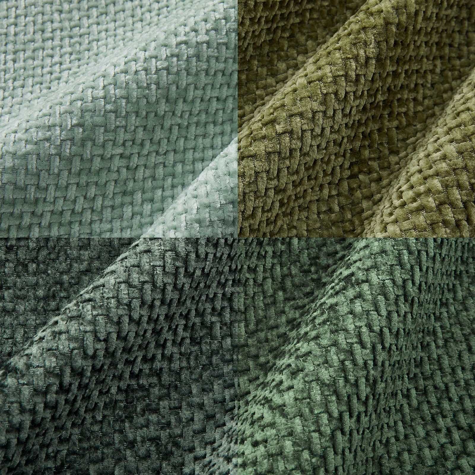 Topfinel Kissenbezug 40x40 samt kissenbezüge 50x50 Weich Sofa Deko Rattanstreifen, kissenbezug 4er set grün Farbverlauf Wohnzimmer Kinder Hautfreundlich