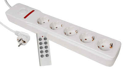 McPower LED Einbaustrahler Funk-Steckdosenleiste McPower, 5-fach mit Fernbedienung, einzeln steue