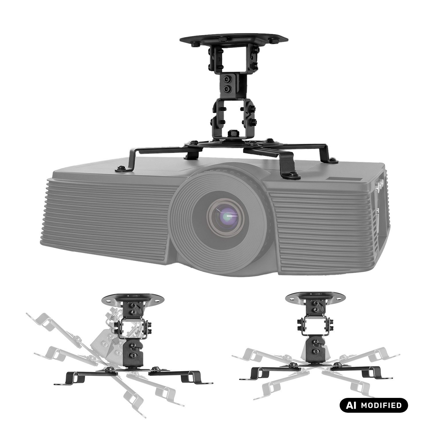 Maclean Beamer-Deckenhalterung MC-200 Verstellbare Deckenhalterung für Projektoren bis zu 13,5 kg, (54–320 mm, 360-Grad-Drehung)