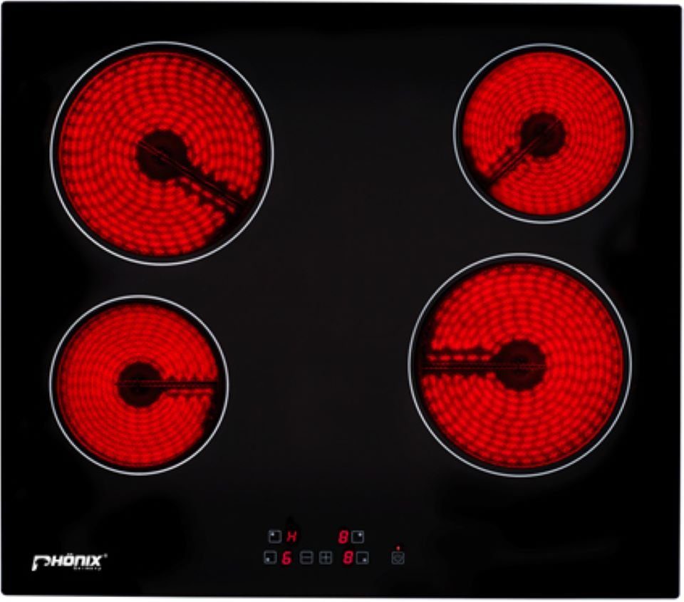 Phönix Germany Elektro-Kochfeld PC-604T, Glaskeramikkochfeld 4 Zonen Glaskeramik Einbauherd