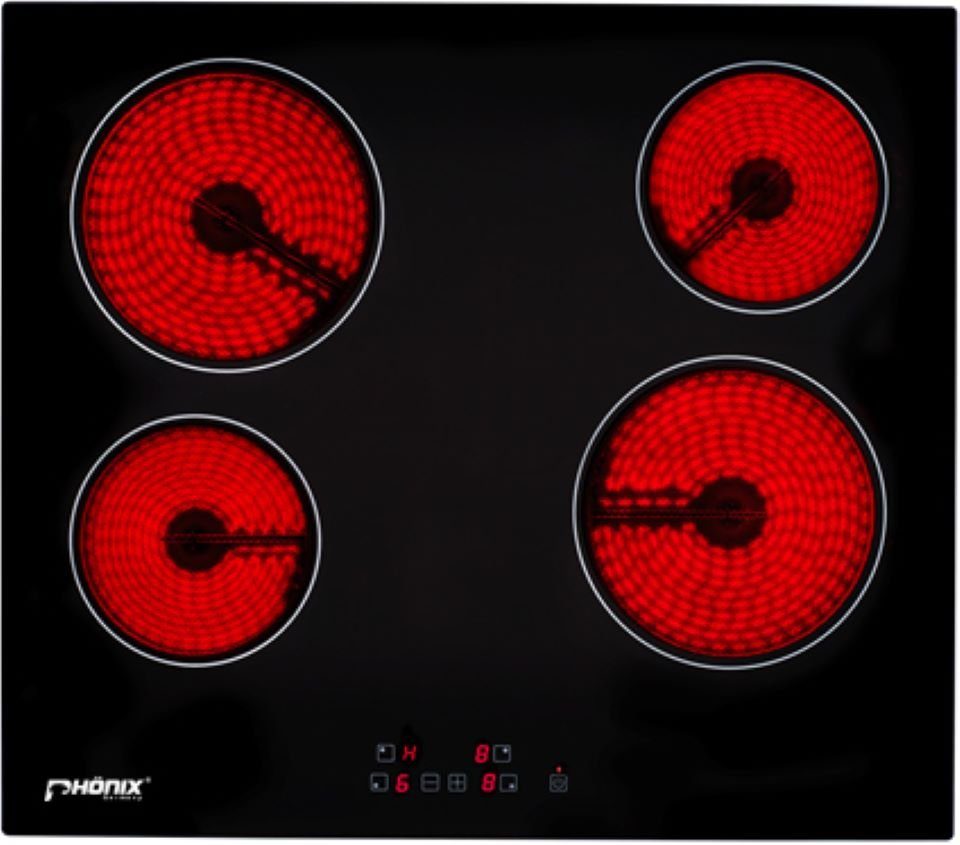 Phönix Germany Elektro-Kochfeld PC-604T, Glaskeramikkochfeld 4 Zonen  Glaskeramik Einbauherd