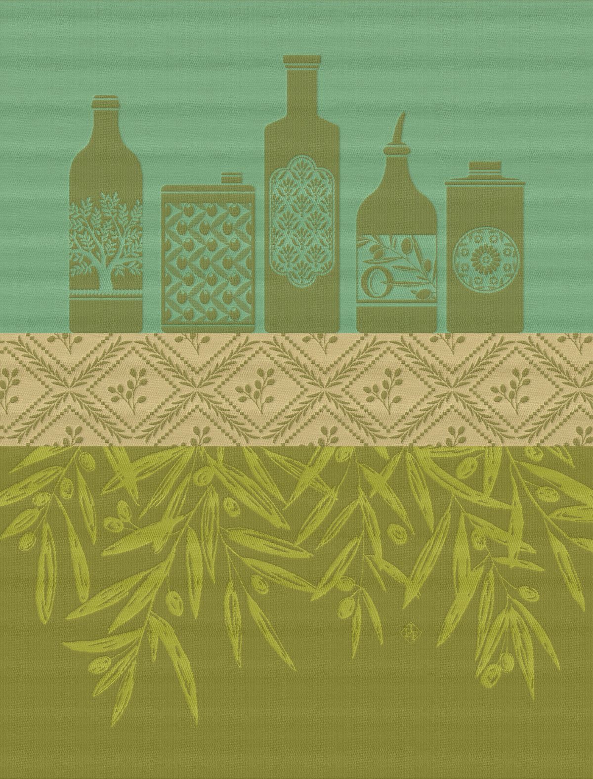 Le Jacquard Francais Geschirrtuch Geschirrtuch Huiles Provençales Olive 60x80 cm, (1-tlg., 1 x Geschirrtuch), jacquard-gewebt