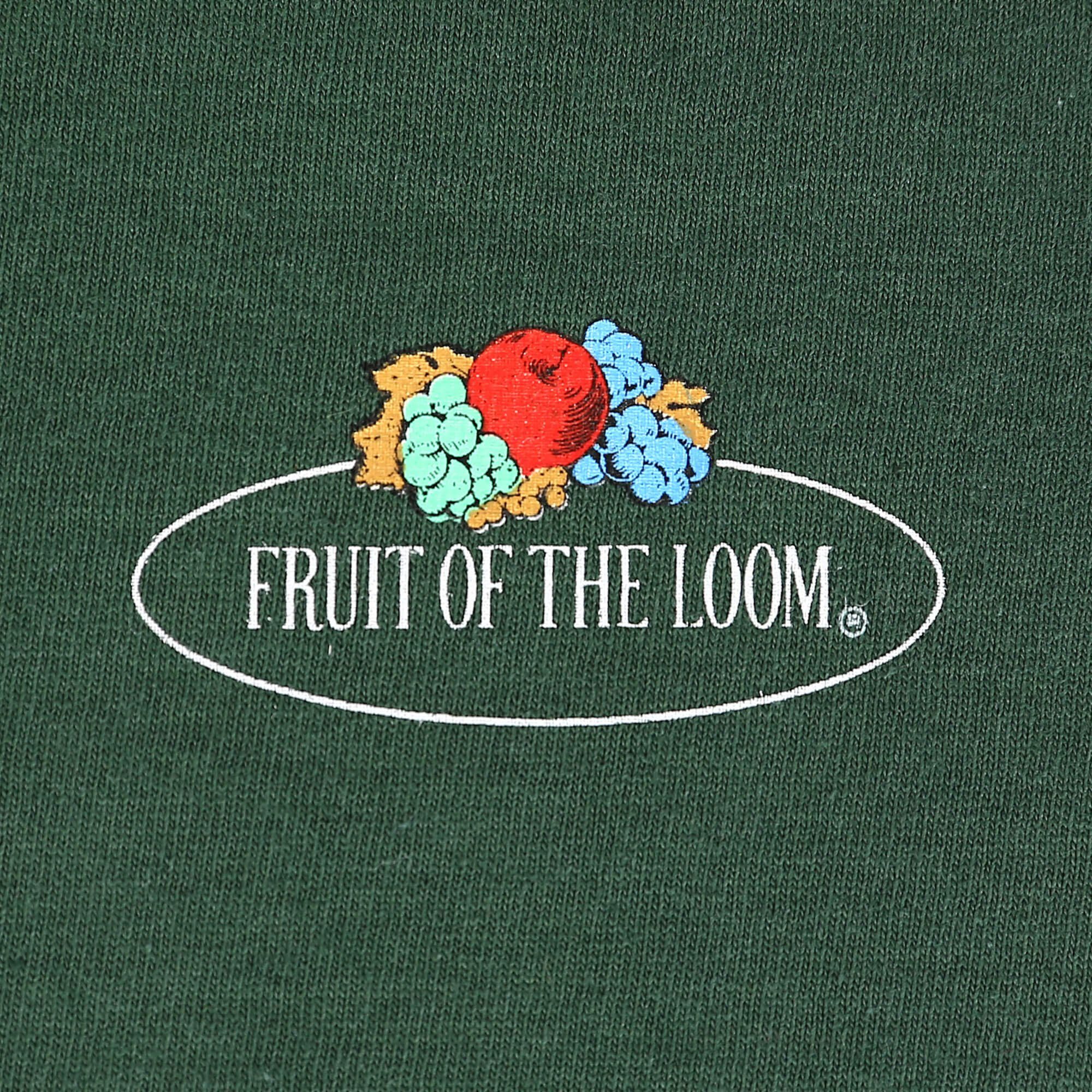 Fruit of the Loom mit T flaschengrün Rundhalsshirt Valueweight Vintage-Logo