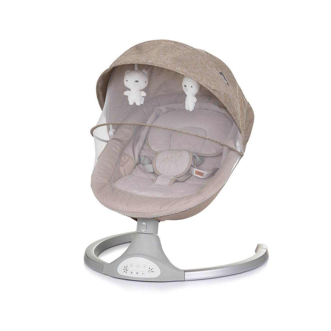 Chipolino Babywippe Nest, Moskitonetz, Fernbedienung, 5 Schaukelgeschwindigkeiten, Kopfkissen