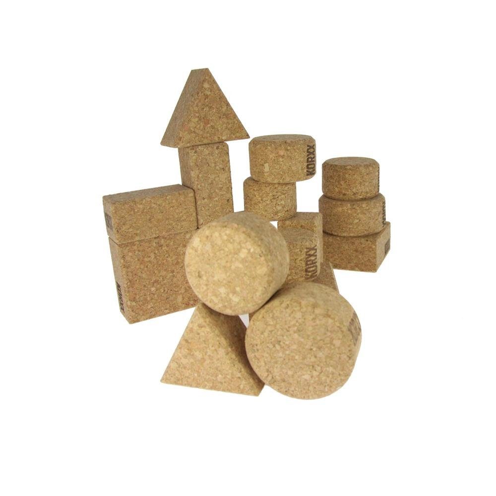 KORXX Korxx naturfarbene Bauklötze in verschiedenen Formen Spielbausteine, (28 St)
