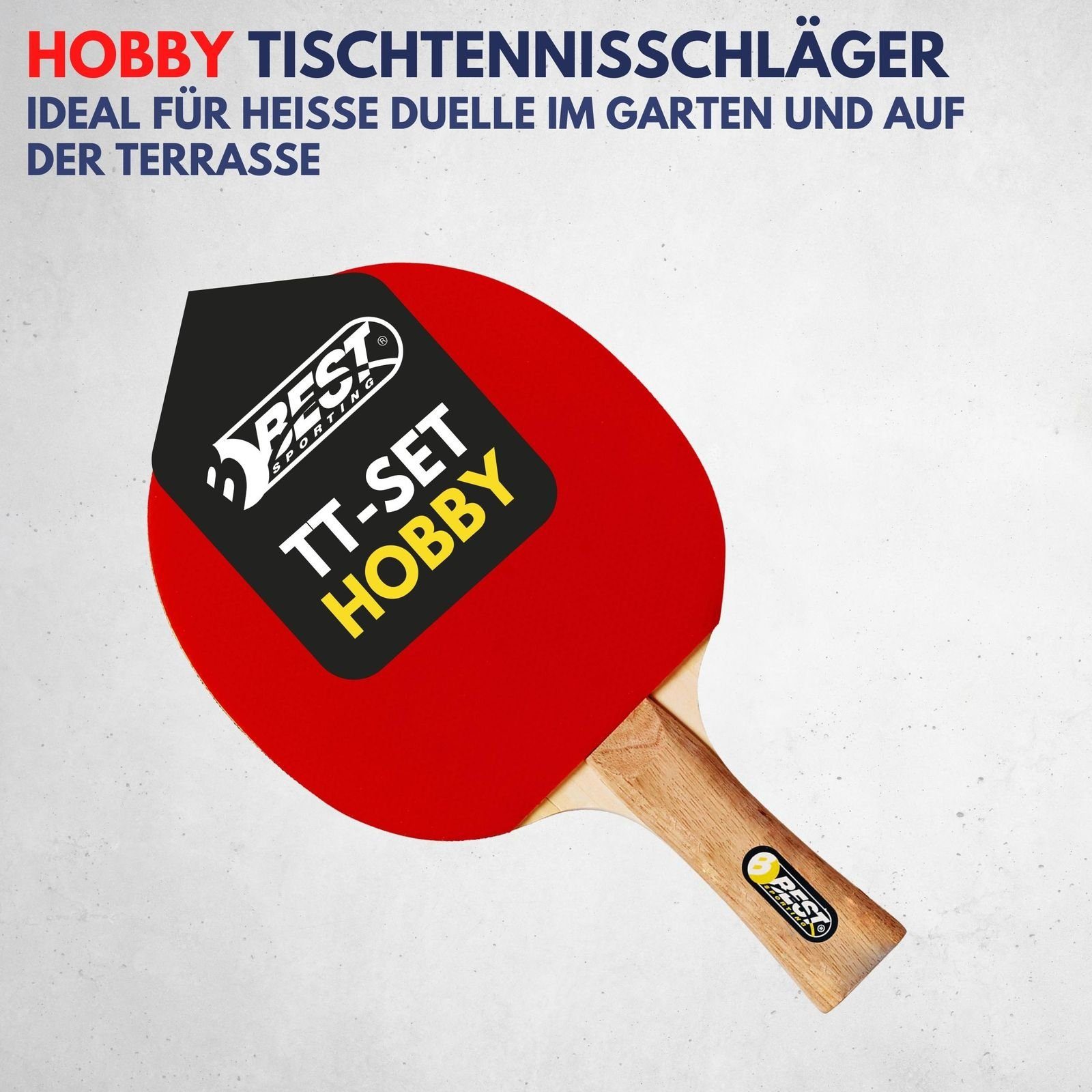 Sporting 1* (3-teiliges I 2 Tischtennis HOBBY I Tennis I wertiges Racket) Tischtennis Table Tischtennissets Tischtennisbälle Set Tischtennisschläger und Set Schläger Best Tischtennisschläger