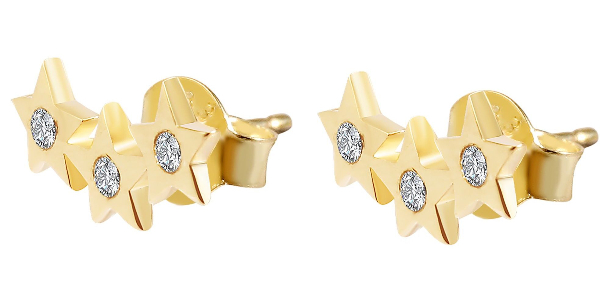 Paar Ohrhänger Ohrringe – Ohrstecker aus 333 Gold mit Zirkonia