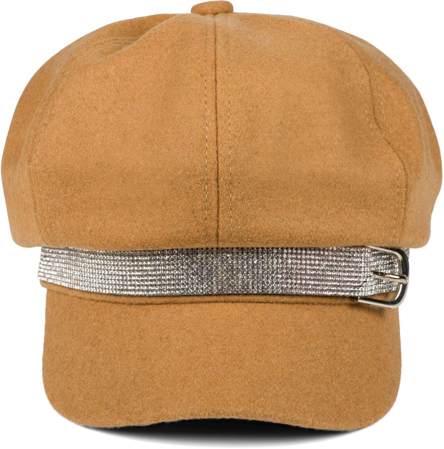 styleBREAKER Ballonmütze Bakerboy Schiebermütze mit Strassbesatz (1-St)