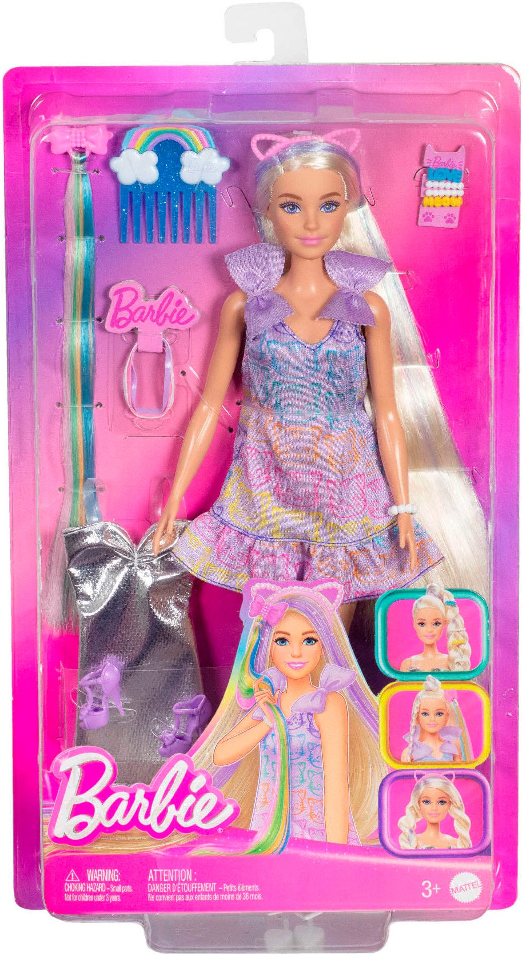 Barbie Anziehpuppe Fun & Fancy, mit Accessoires, extra langem blondem Haar günstig online kaufen