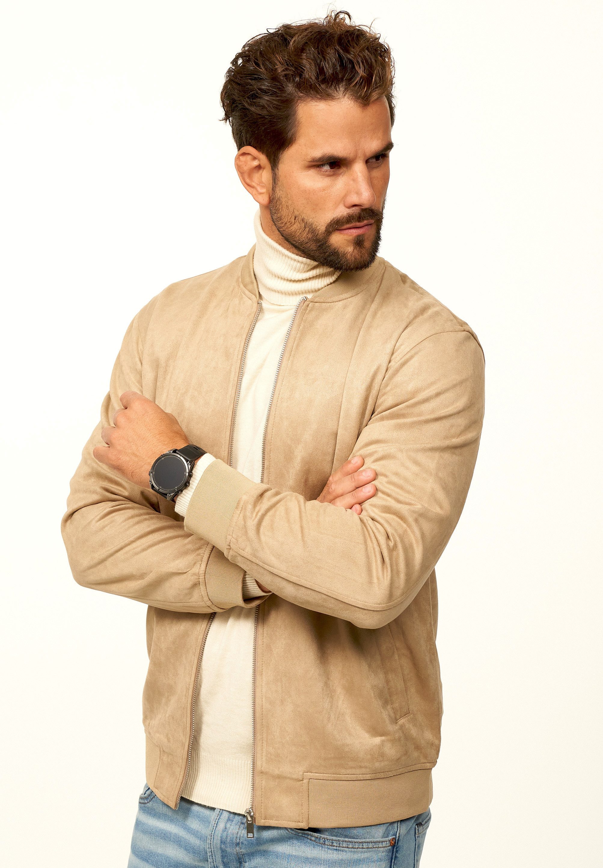 OneRedox Blouson als Weiche Übergangsjacke mit Baseball-Kragen Herren Blous günstig online kaufen