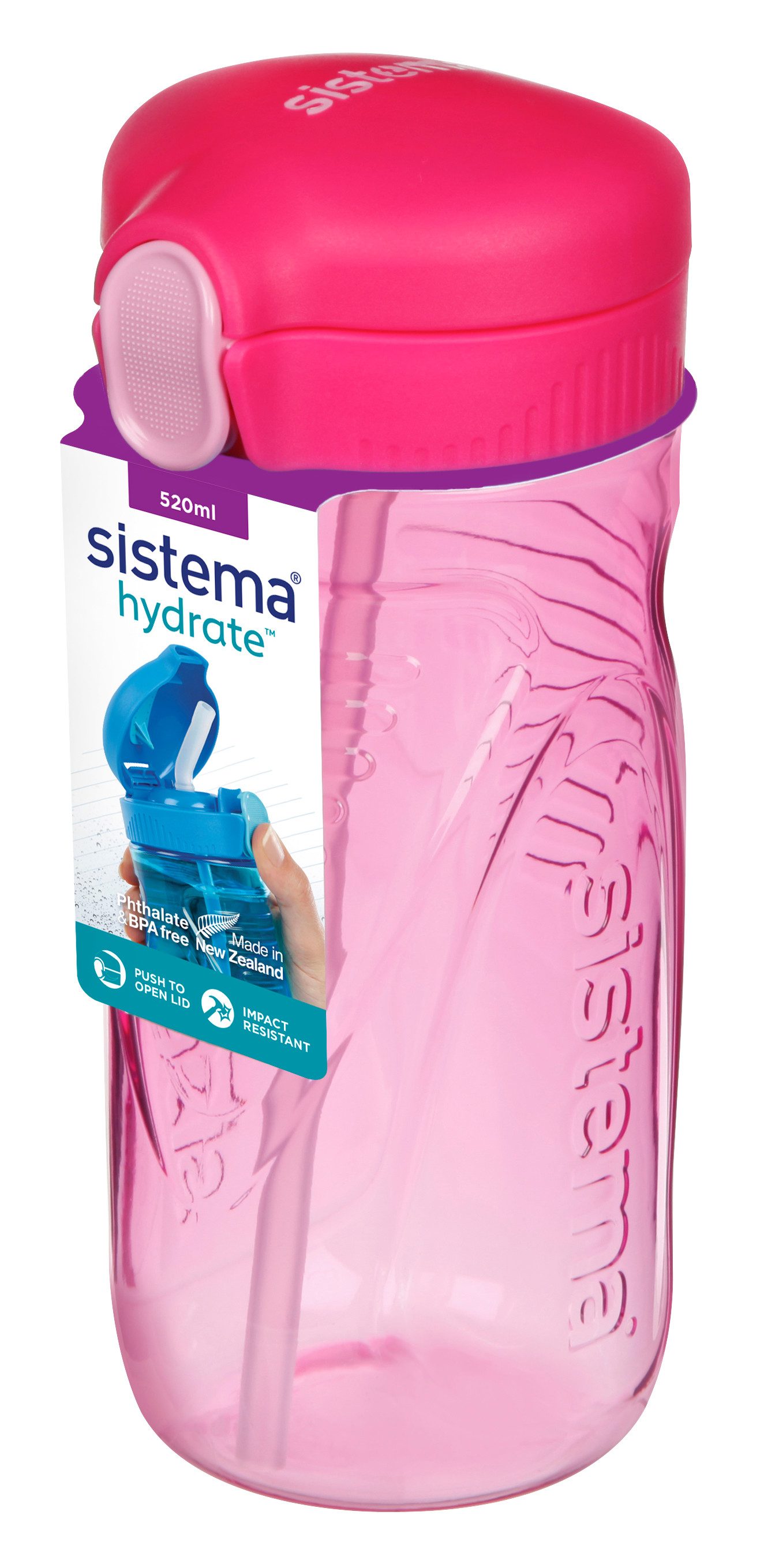 sistema Trinkflasche Sistema 520ml Tritan Quick Flip Bottle - Pink