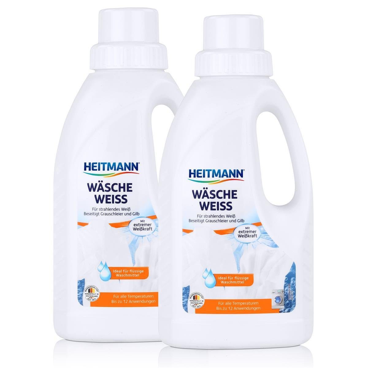 HEITMANN Heitmann Wäsche Weiß flüssig 500ml Weißkraftverstärker für vergrautes Vollwaschmittel