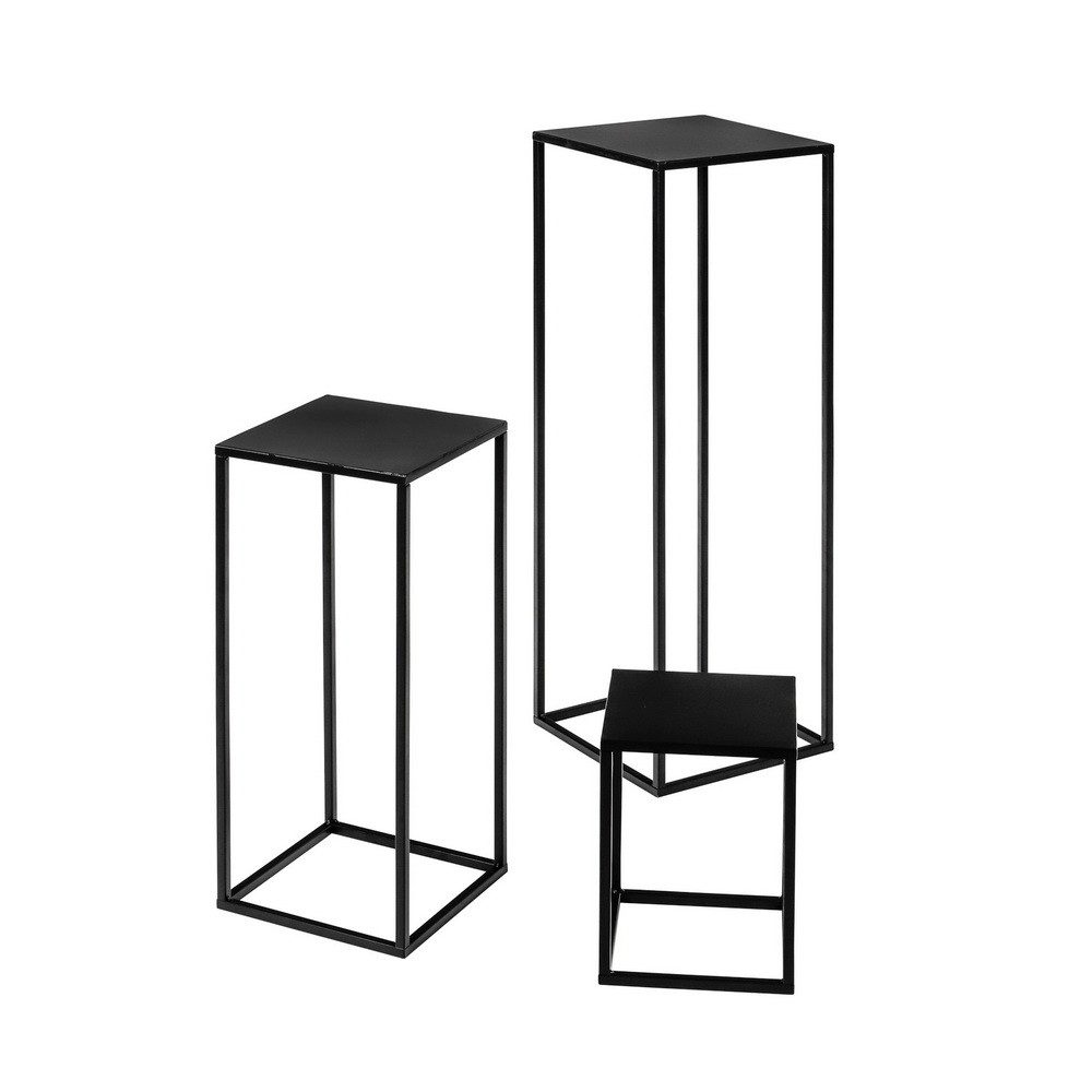 Haushalt International Podest Metallpodest Podeste Blumenständer Blumenregal Blumentreppe, (Pflanzenregal und Beistelltisch-Set, 3-St., 3 x Metallgestell Regale in 3 Größen), perfekt geeignet für Blumen, Pflanzen und andere Dekorationen