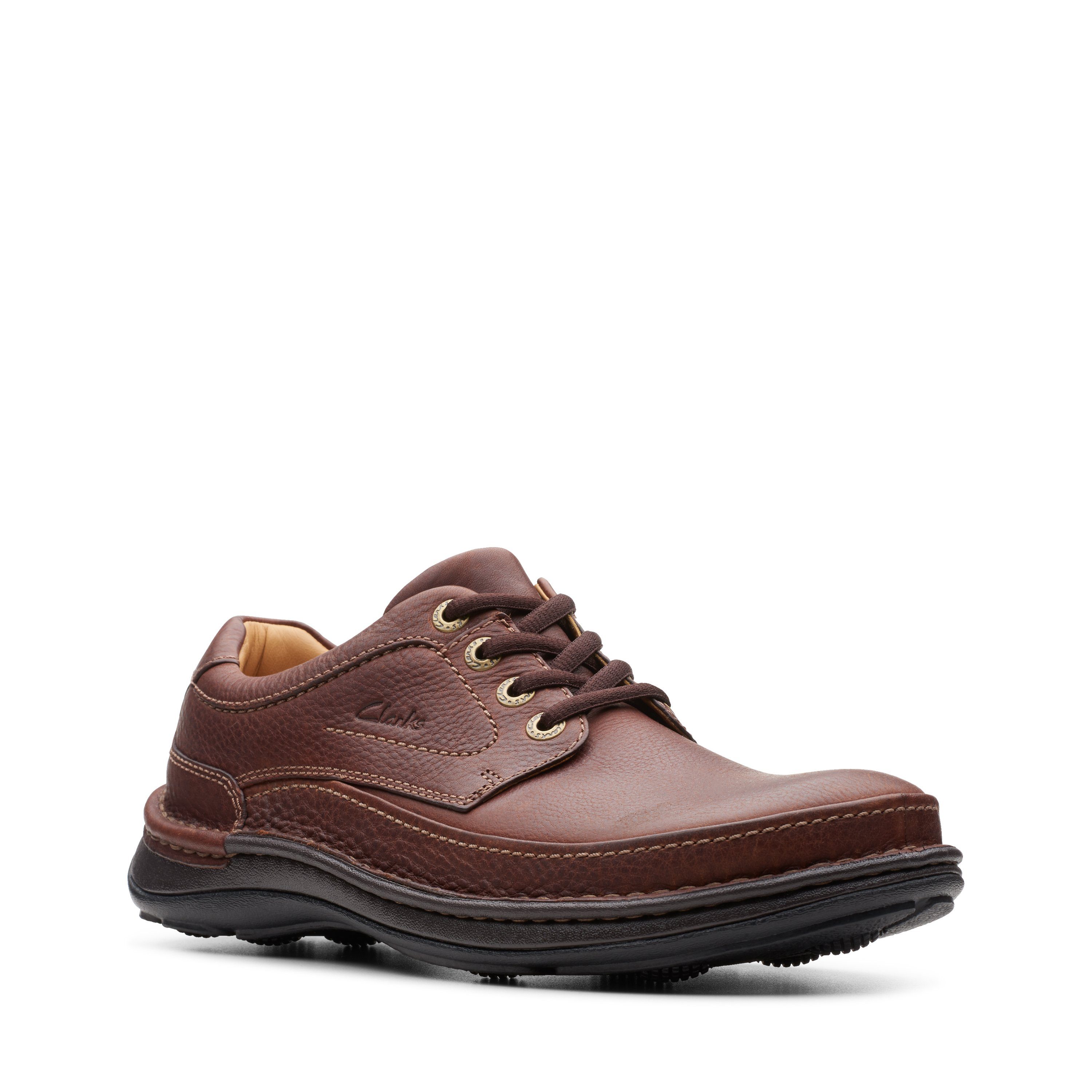 Clarks Nature Three Schnürschuh Herausnehmbares Fußbett Mahogany Leather | 