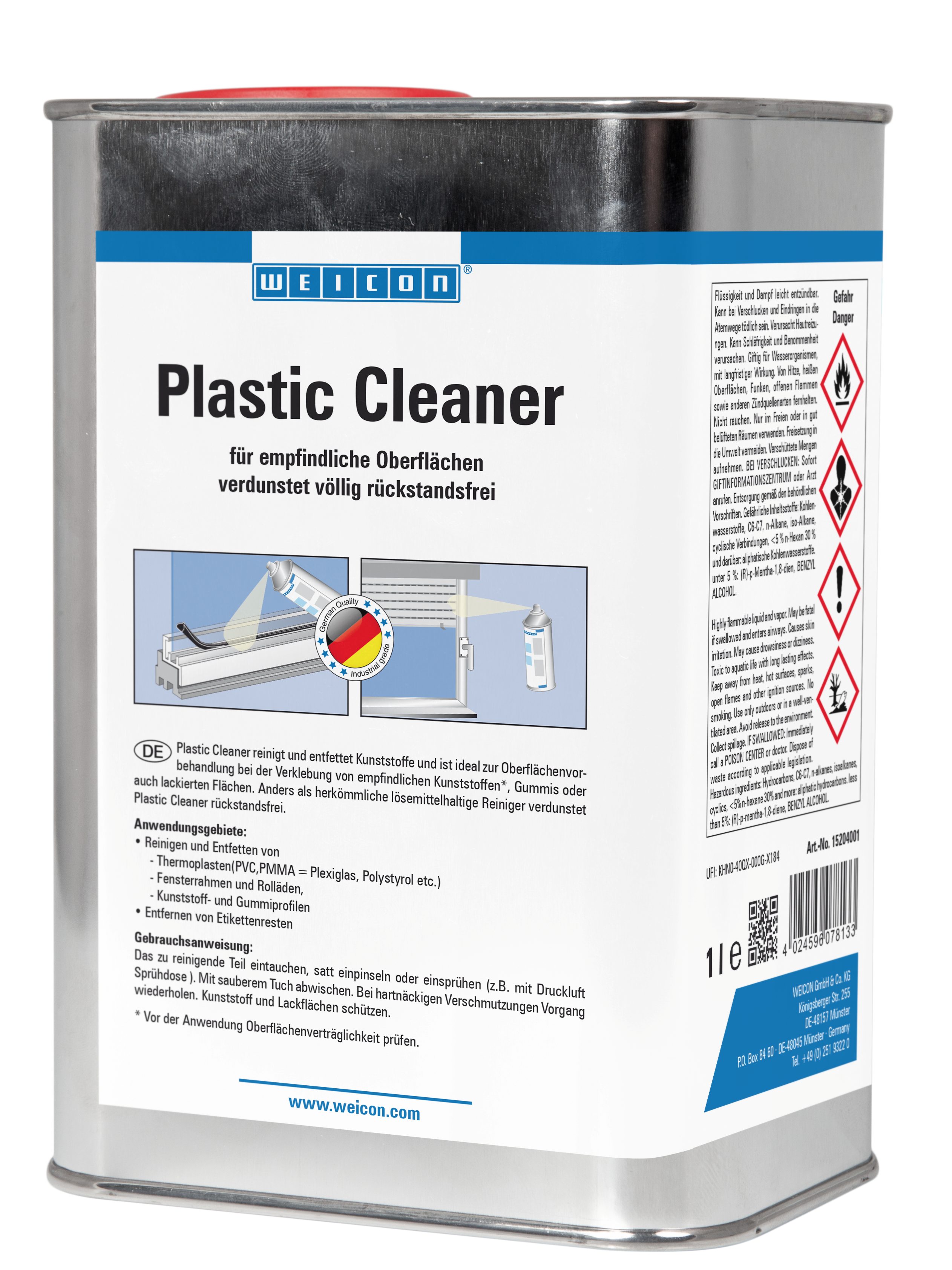Kunststoff und Gummi WEICON Plastic Cleaner, für empfindliche Kunststoffreiniger (für Merkmale) Reiniger