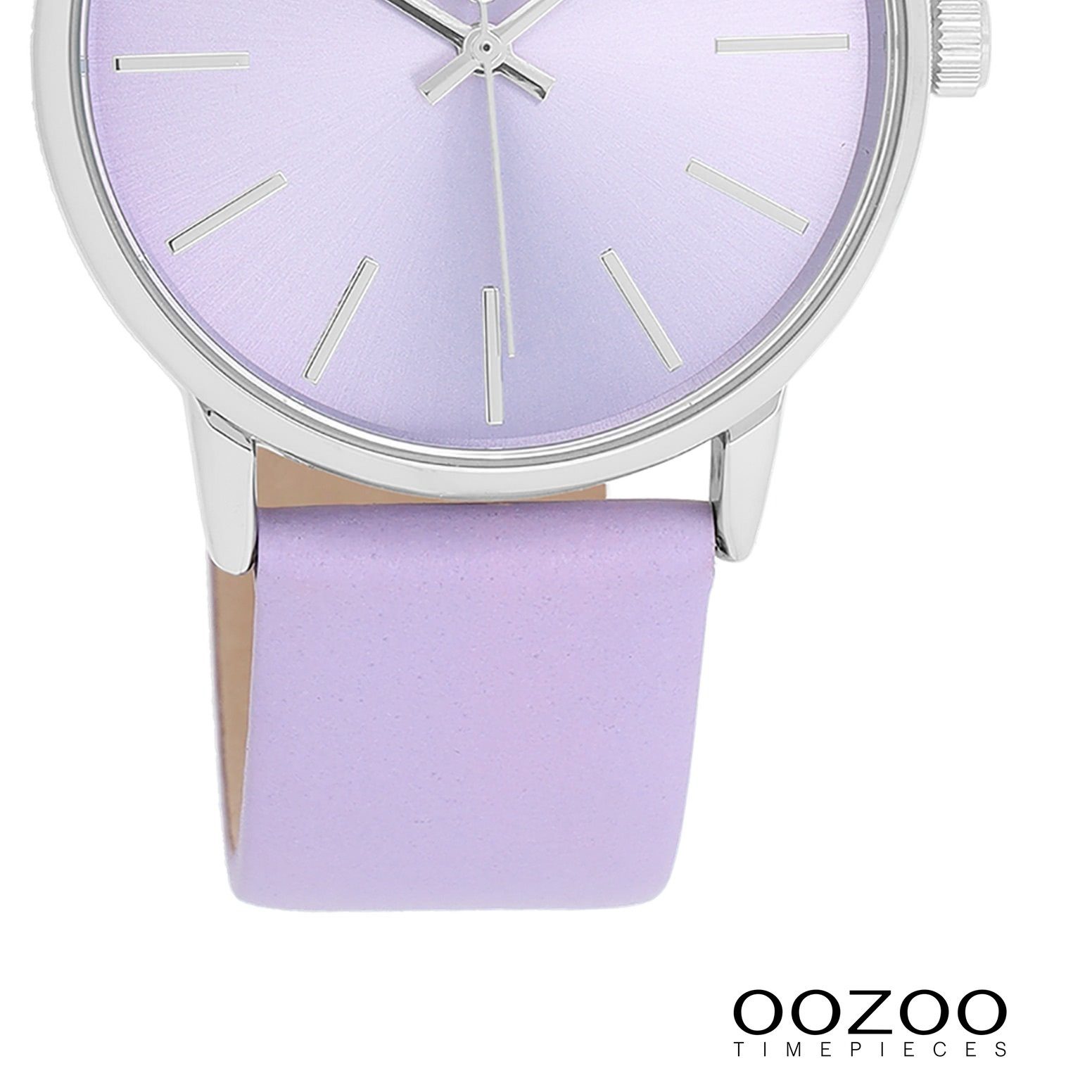 Fashion-Style Damenuhr rund, Oozoo Armbanduhr Lederarmband, OOZOO Analog, mittel Quarzuhr (ca. 36mm) Damen Timepieces